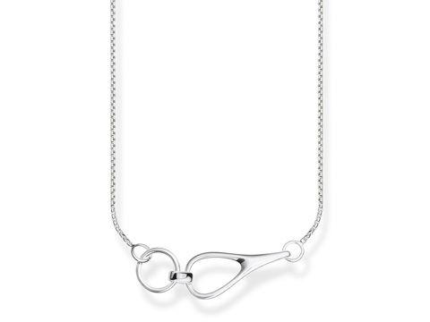 Silberfarbene Thomas Sabo Kette KE1855-001-21-L45v mit edlem Feder-Anhänger, verstellbare Länge von 40 bis 42 cm, perfektes Schmuckstück für jeden Anlass.