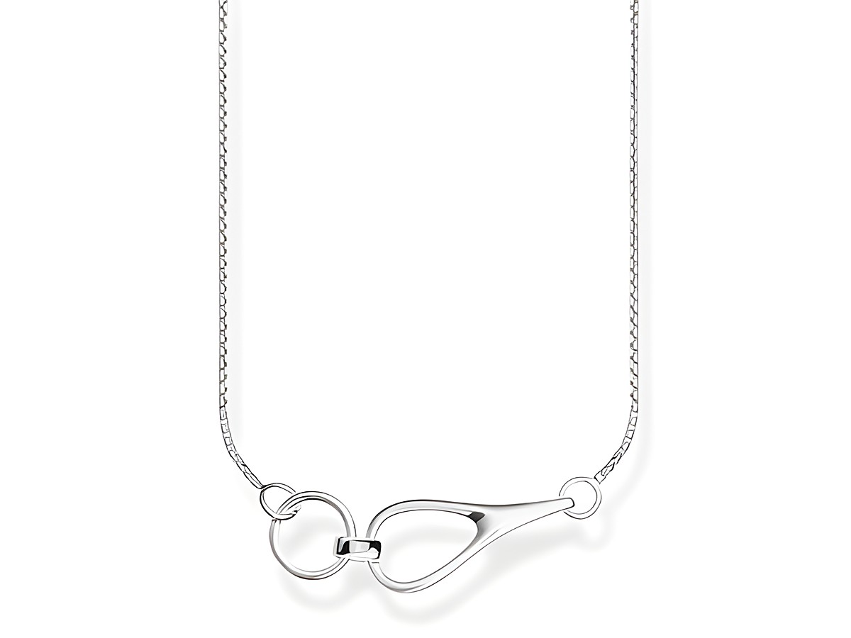 Silberfarbene Thomas Sabo Kette KE1855-001-21-L45v mit edlem Feder-Anhänger, verstellbare Länge von 40 bis 42 cm, perfektes Schmuckstück für jeden Anlass.