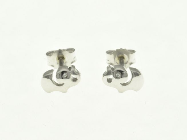 304279-0 Elefant Ohrstecker aus rhodiniertem Sterling Silber mit Zirkonia von Juwelier Harnisch, ideal für Kinder und ein bezauberndes Accessoire.