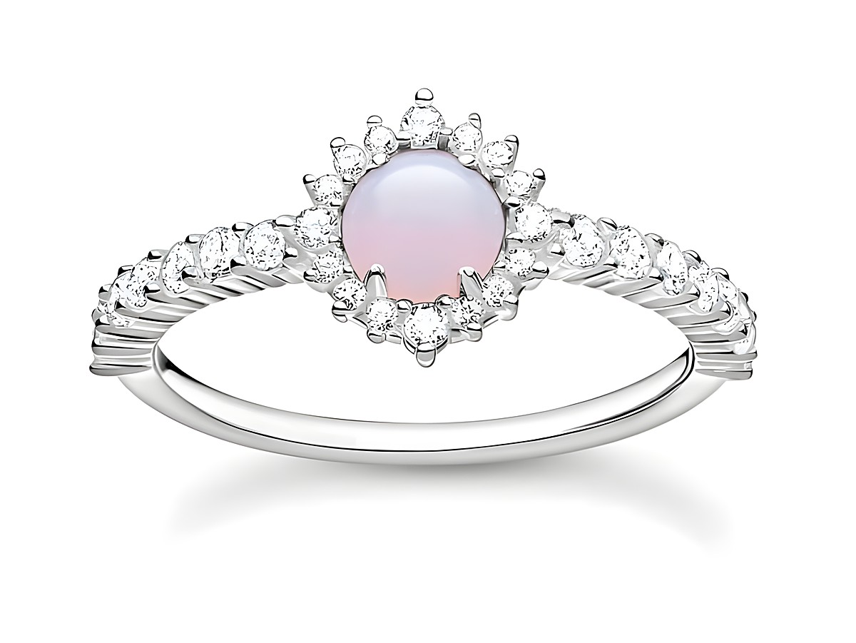Thomas Sabo Charming Ring TR2344-166-7-60 aus Sterling Silber mit einem Glas-Keramik Stein und Zirkonia in Größe 60, elegant und funkelnd, ideal für besondere Anlässe.
