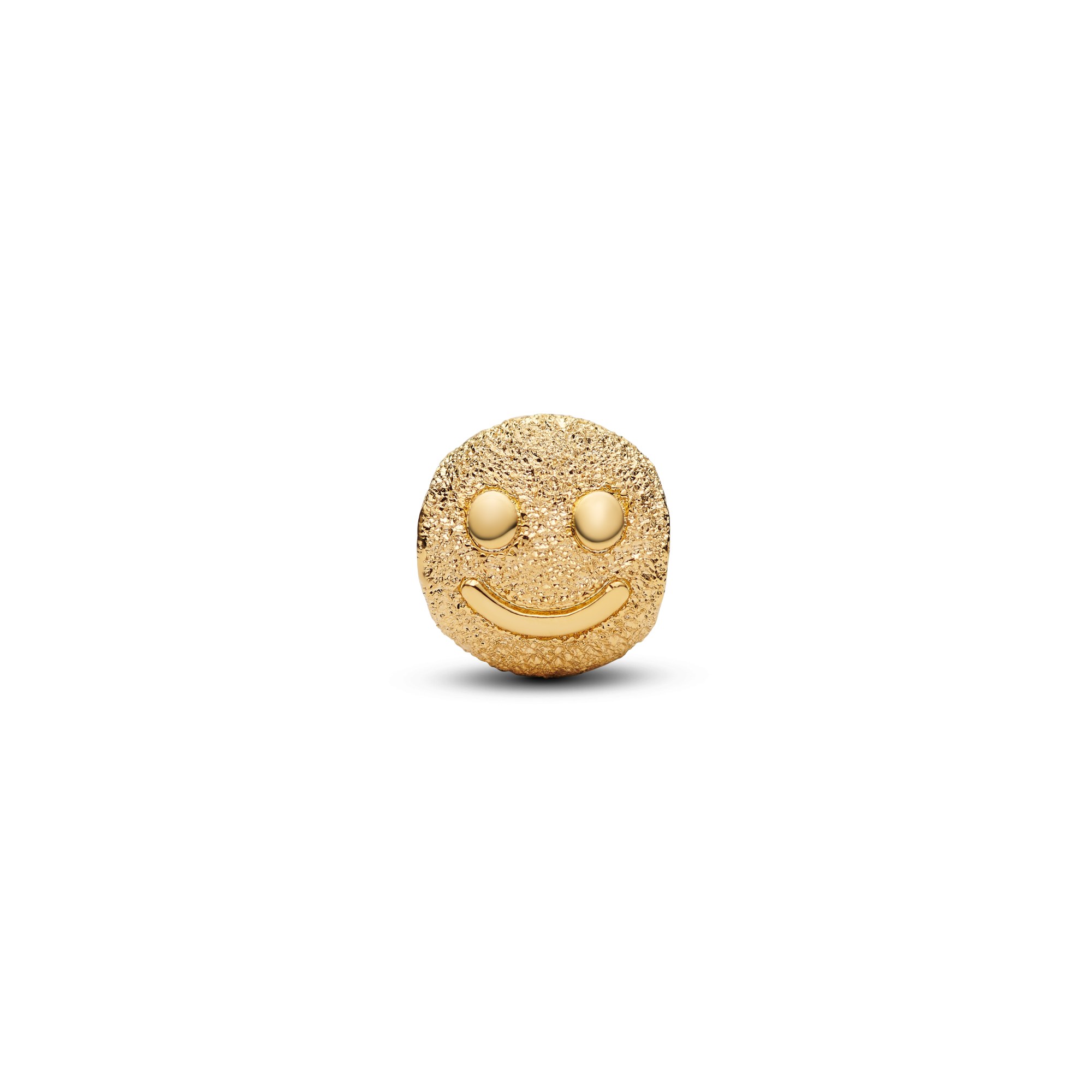 Pandora Strukturiertes glückliches Gesicht Mini - Charm - Gelbgold Vergoldung – Ansicht 3