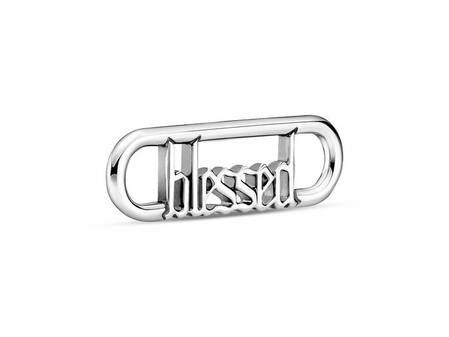 Styling Glied Gesegnetes Wort aus Sterling Silber von Pandora ME, mit der eingravierten Schriftzug "blessed", ideal für Armbänder und Ketten.
