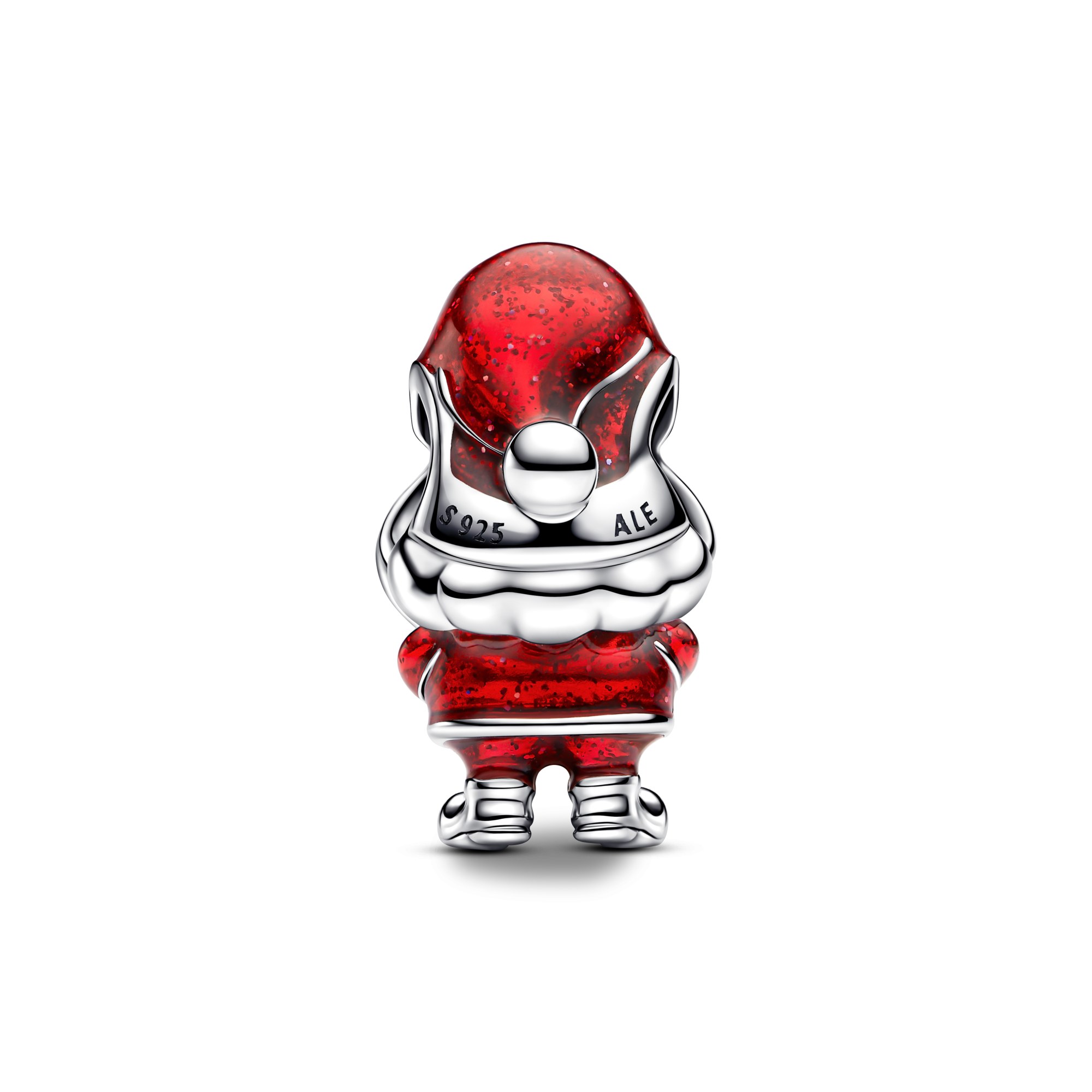 Pandora charm beweglicher Weihnachtsmann Charm - Silber mit glitzernder Emaille – Ansicht 3