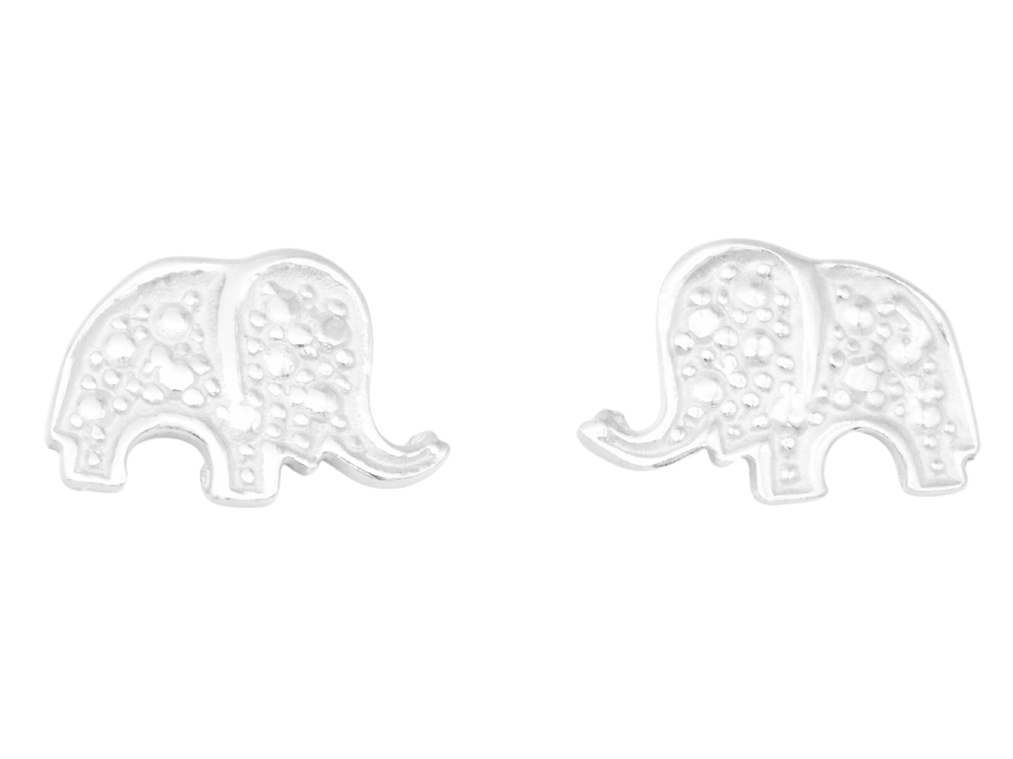 Ohrringe Ohrstecker Elefant - Sterling Silber 925 - poliert - rhodiniert