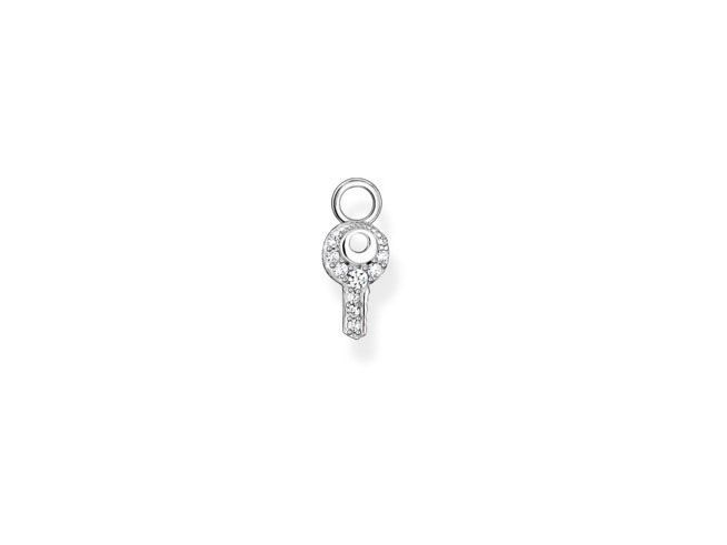 Thomas Sabo Ohrring Anhänger EP015-051-14 aus Sterling Silber mit weißen Zirkonia, elegantes Design, idealer Ohrschmuck-Einhänger für stilvolle Akzente.
