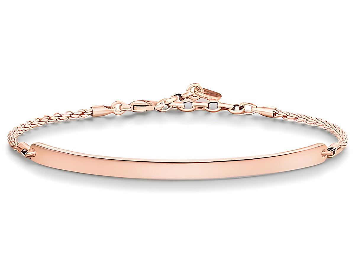 Silber Armband von Thomas Sabo in vergoldet Roségold, poliert, Modell Love Bridge, verstellbar von 16,5 bis 19,5 cm, feines Design ideal für jeden Anlass.