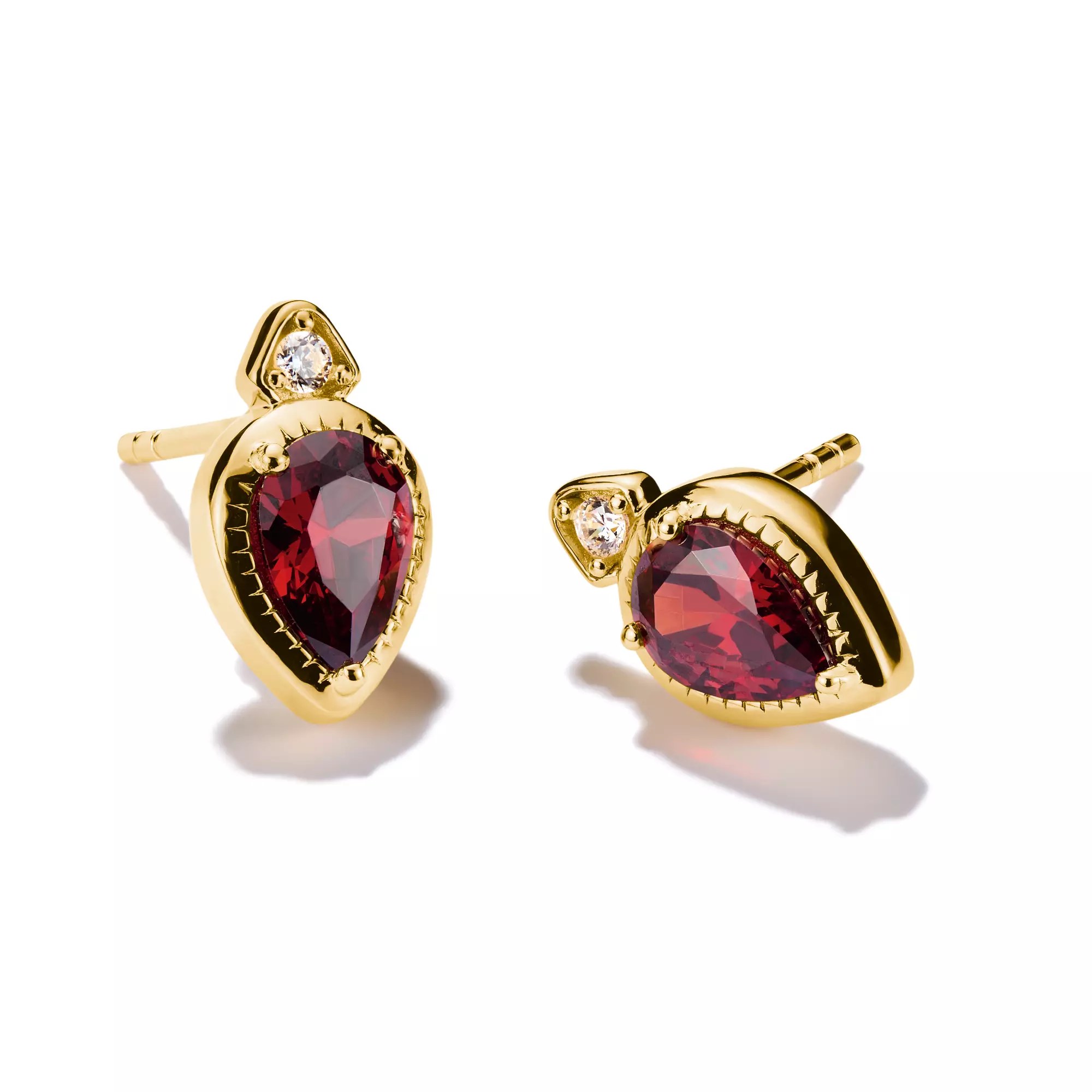 Thomas Sabo Ohrstecker Rote Steine ELYNDRA 18k Vergoldung – Silber – Zirkonia – Ansicht 3