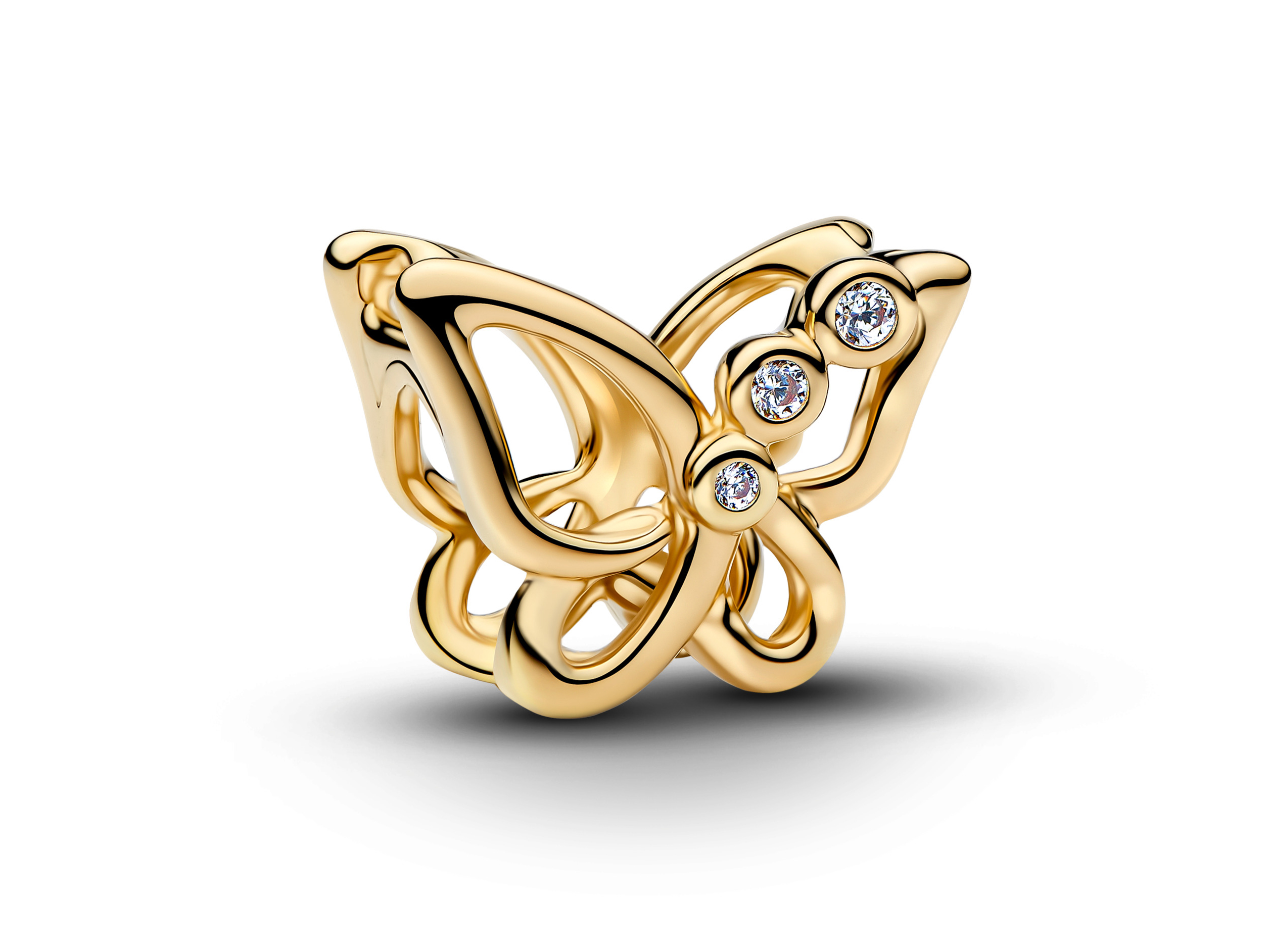 Pandora 764369C01 Schmetterling Charm - Gelbgold Vergoldung - Zirkonia