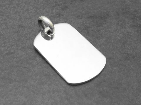 Gravurplatte - Sterling Silber Anhänger - poliert, Hersteller Juwelier Harnisch, schlichtes Design, ideal für persönliche Gravuren oder als modisches Accessoire.