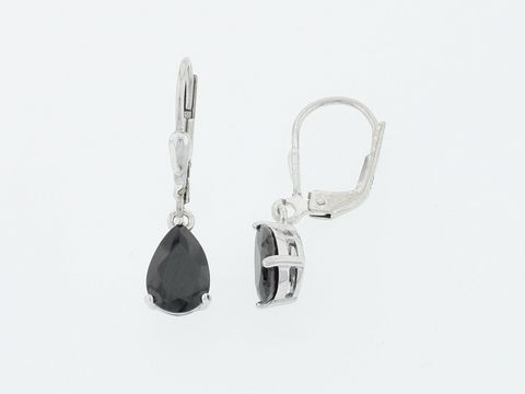 Silber Ohrringe Tropfen in glitzerndem Design mit schwarzen Zirkonia Hängern, elegant und zeitlos, hergestellt vom Juwelier Harnisch. Ideal für besondere Anlässe.