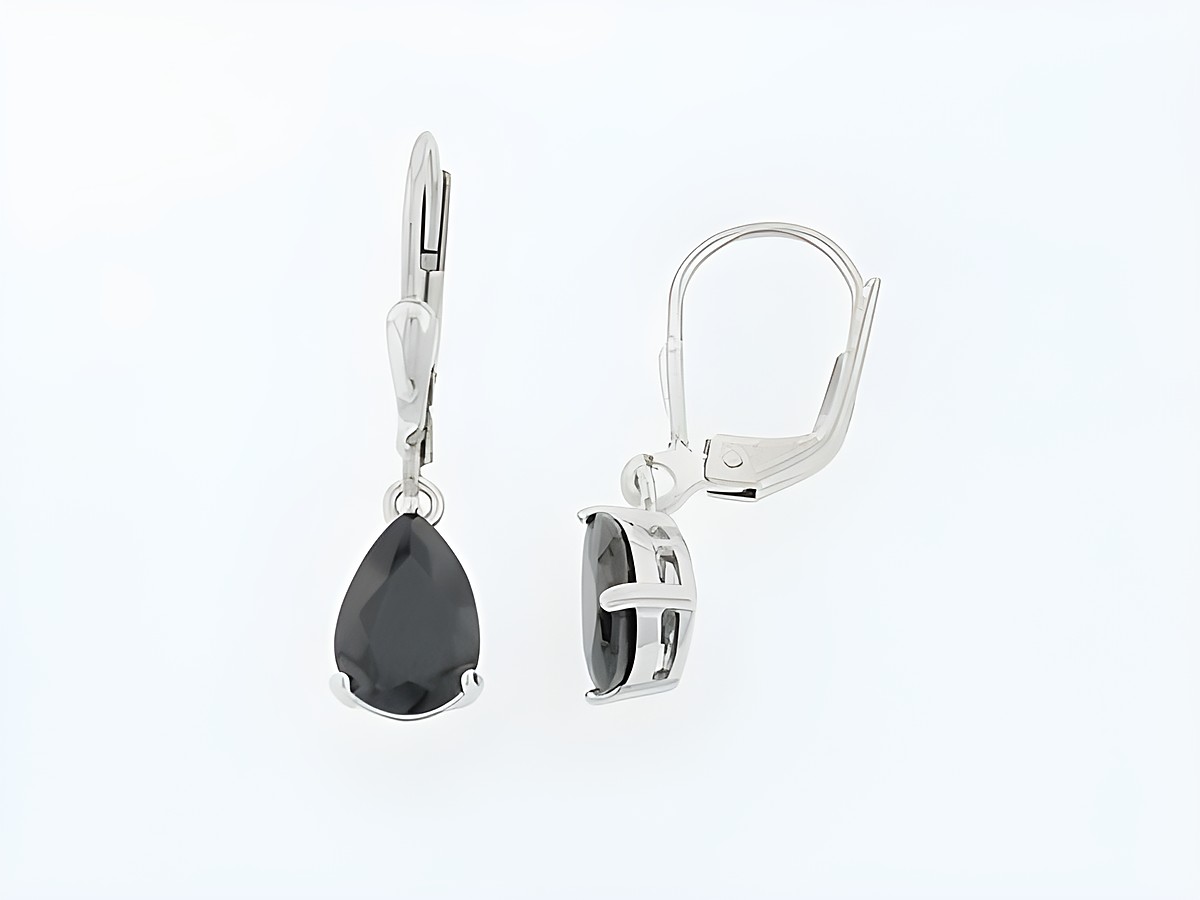 Silber Ohrringe Tropfen in glitzerndem Design mit schwarzen Zirkonia Hängern, elegant und zeitlos, hergestellt vom Juwelier Harnisch. Ideal für besondere Anlässe.