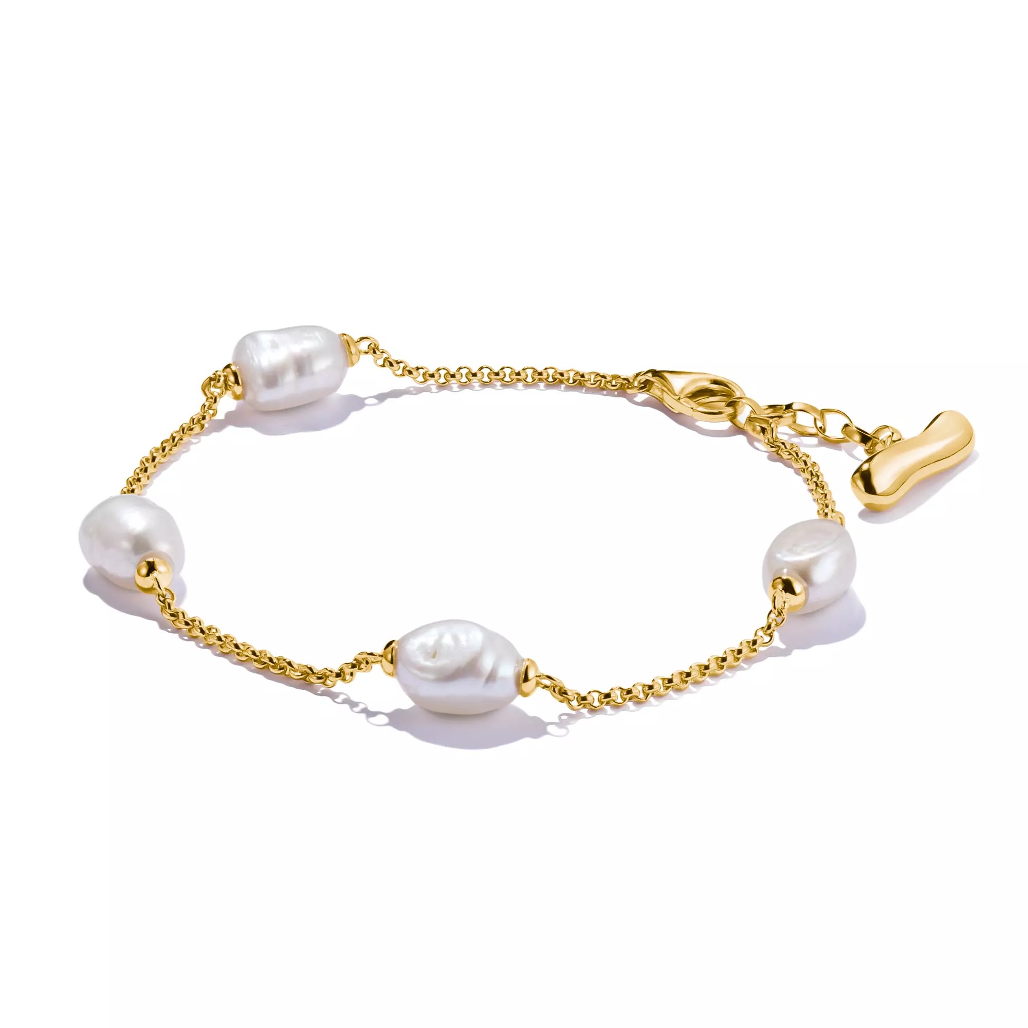 Thomas Sabo Armband mit Perlen Natural Beauty vergoldet – Silber – Perle – 16–19 cm – Ansicht 2