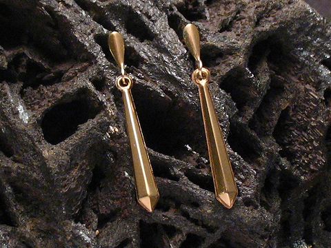 Ohrringe klassisch Ohrhänger echt Gold Hersteller Juwelier Harnisch elegante Ohrhänger ohne Stein in geometrischer Form, ideal für jeden Anlass.