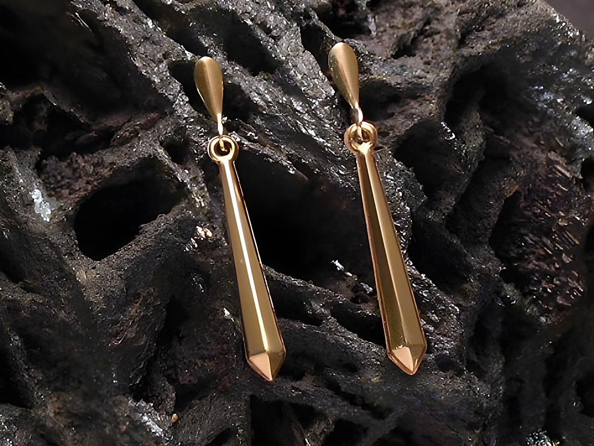 Ohrringe klassisch Ohrhänger echt Gold Hersteller Juwelier Harnisch elegante Ohrhänger ohne Stein in geometrischer Form, ideal für jeden Anlass.