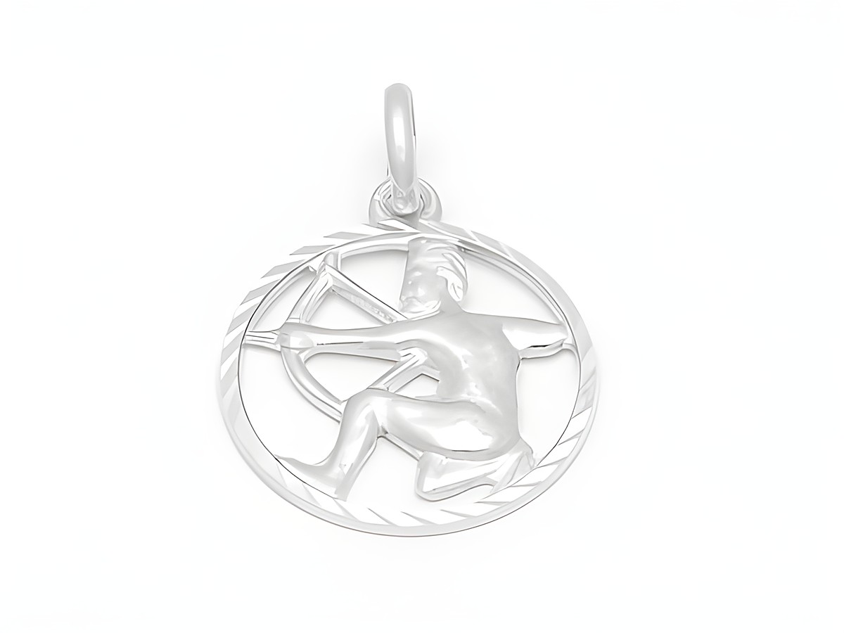 Schütze Sternzeichen Anhänger aus sterling Silber, diamantiert, mit dem Motiv eines Schützen, Hersteller Juwelier Harnisch, ideal als stilvolles Schmuckstück für Sternzeichen-Liebhaber.