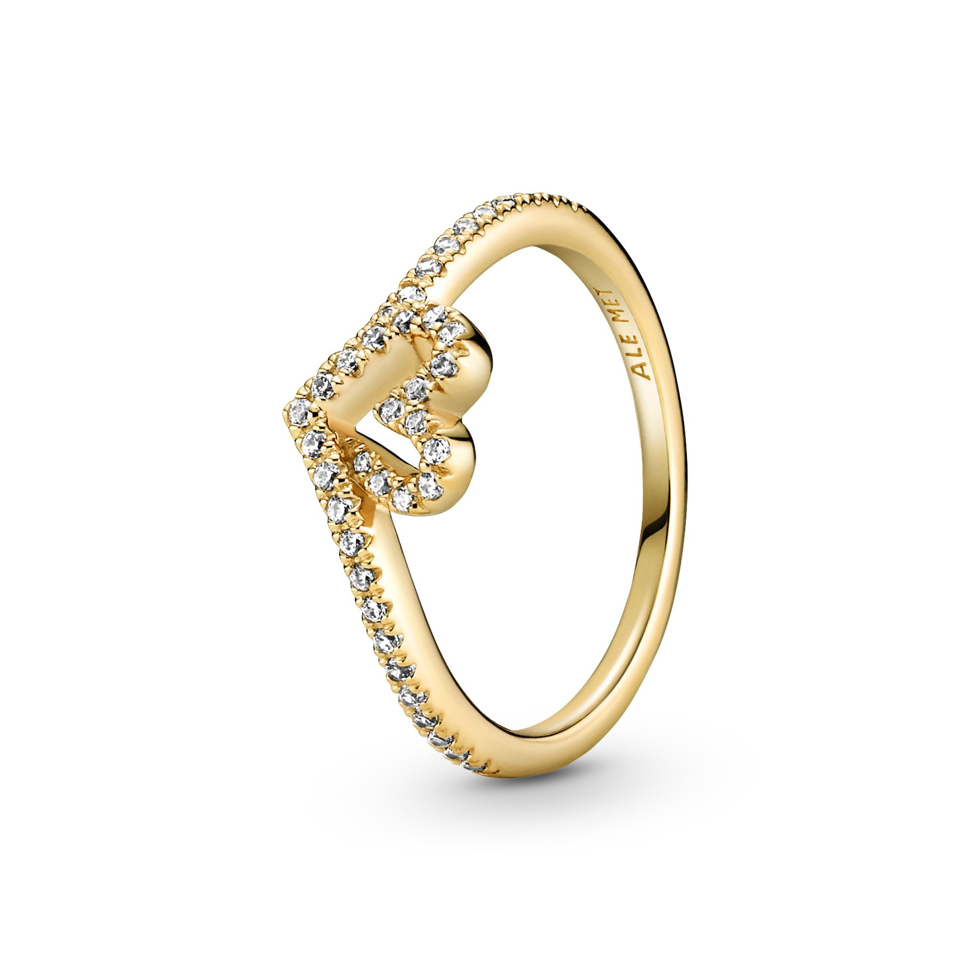 Pandora Herz Ring nach zeitlosem Wunsch - Gelbgold vergoldet - Zirkonia