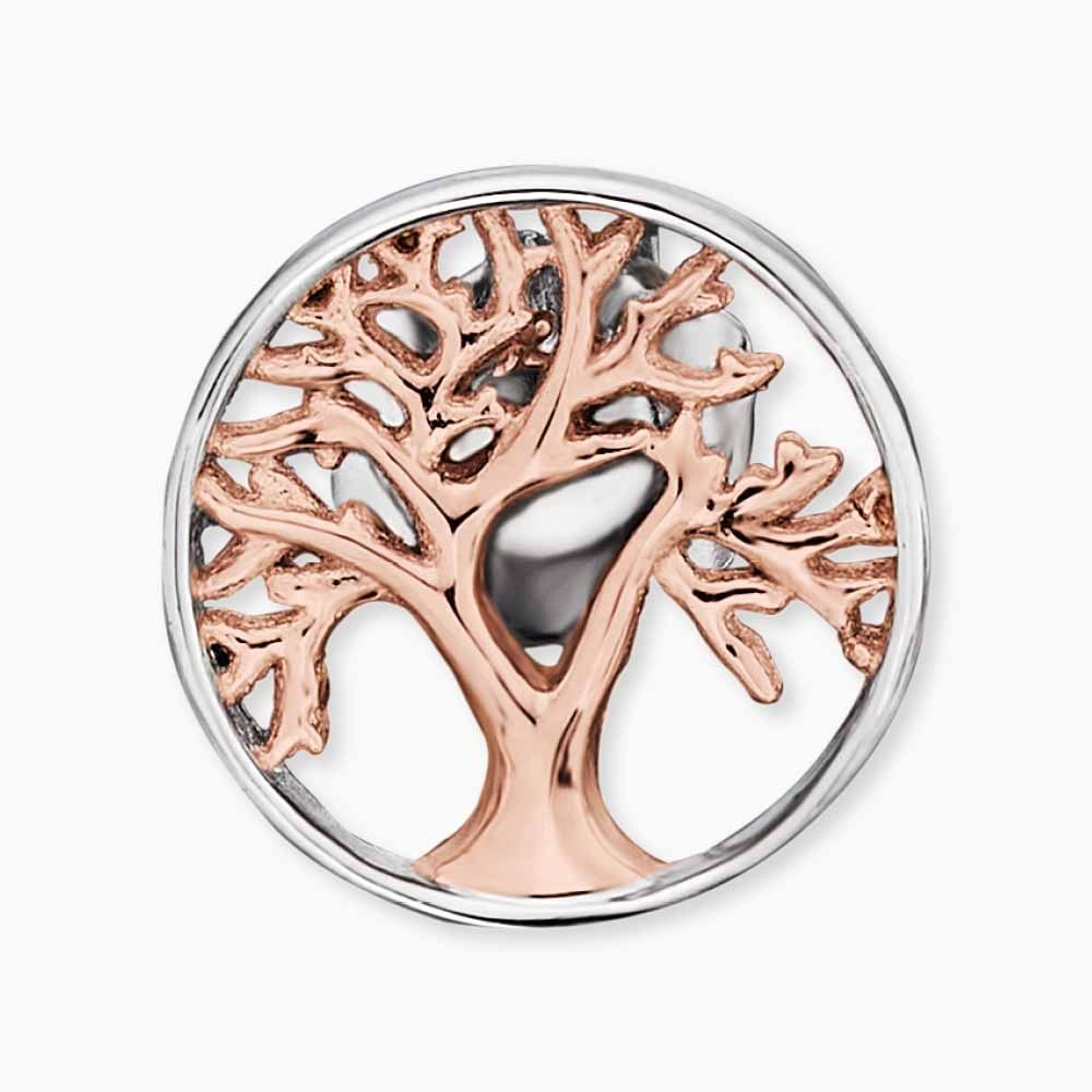 Engelsrufer ERE-LILTREE-BICOR LEBENSBAUM Ohrstecker Bicolor - Roségold vergoldet auf Silber 12 mm – Ansicht 3