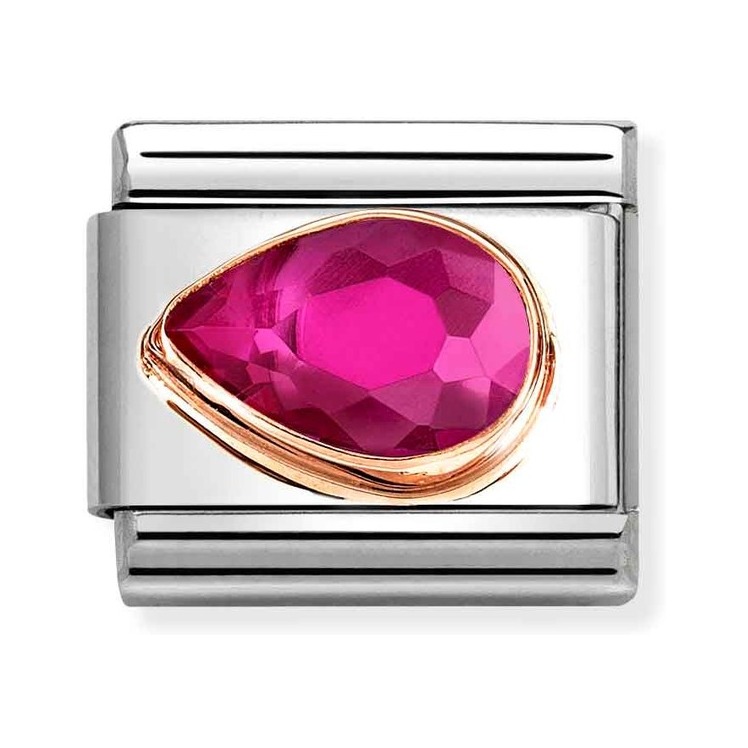 Nomination Classic - Pink - Zirkonia - Tropfen - Links - Roségold & Edelstahl