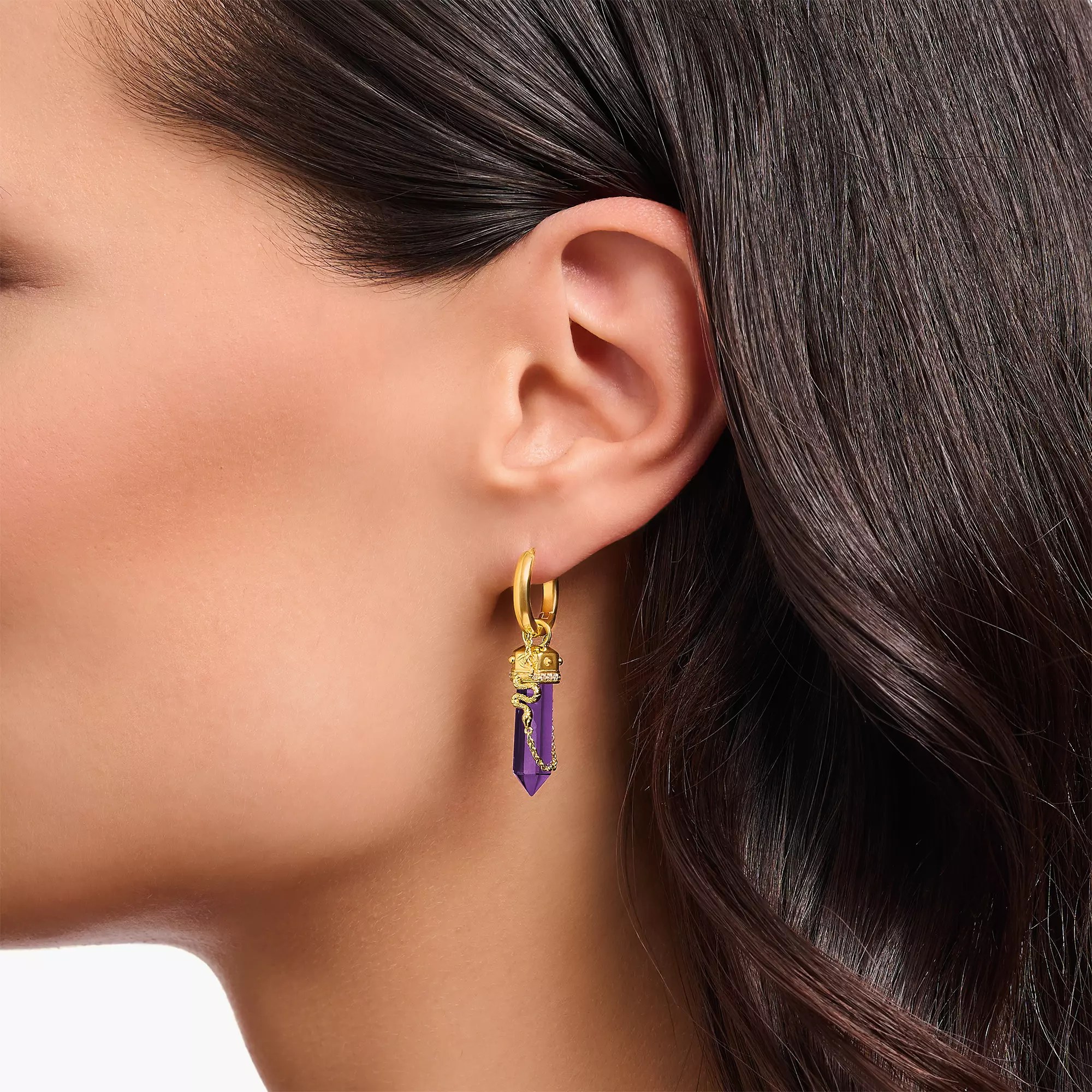 Thomas Sabo Creolen - Silber verg. & Zirkonia - Violett - Pendel – Ansicht 2