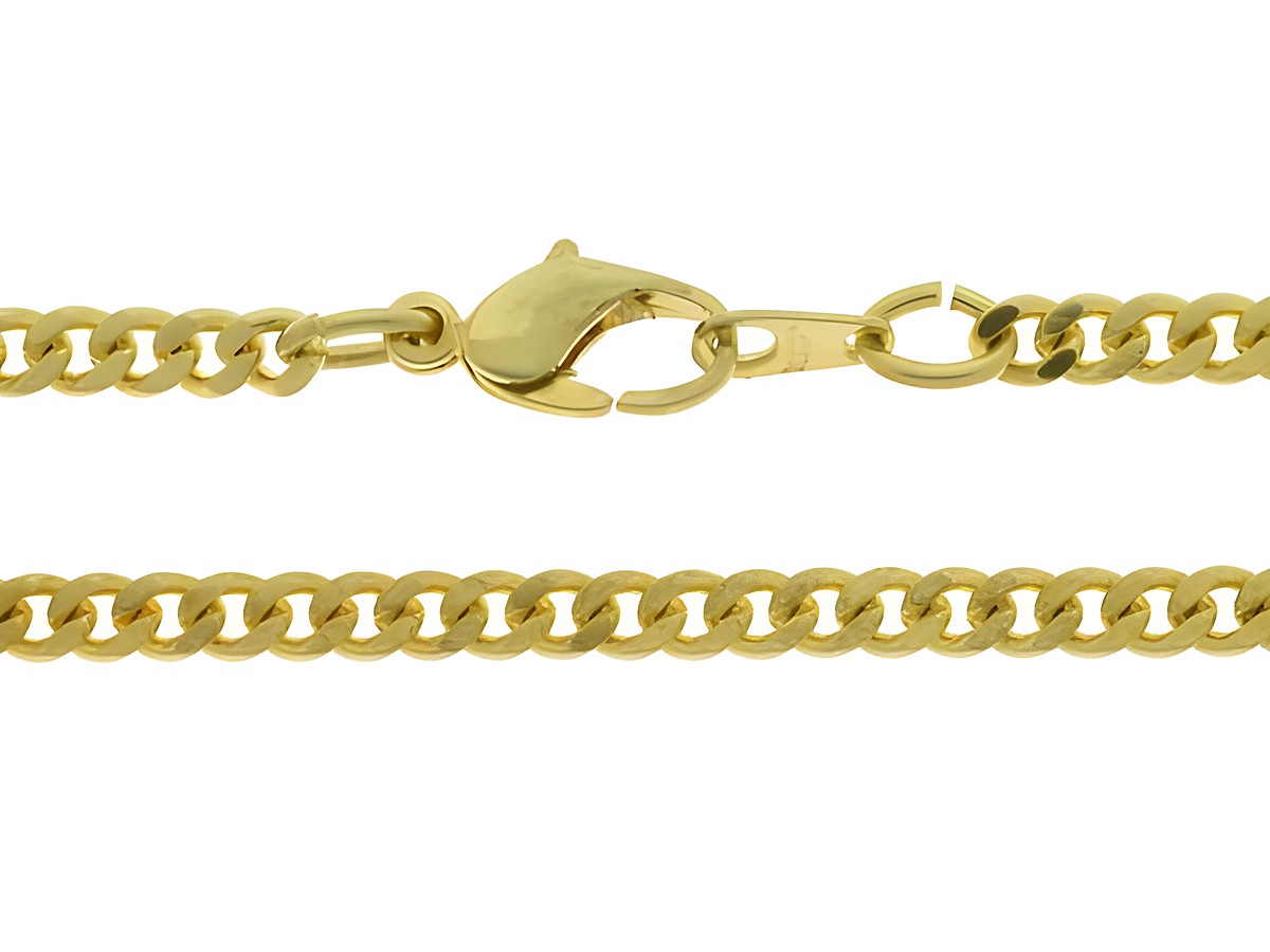 Doublé Kette aus vergoldetem Material, 51,5 cm lang, mit den Maßen 3,5 x 1,7 mm, Hersteller Juwelier Harnisch, ideal für eleganten Schmuck.