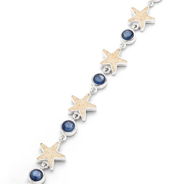 DUR Armband Sandseestern - Sterling Silber rhodiniert - Kyanit + Strandsand - 16,5 - 20 cm – Ansicht 2
