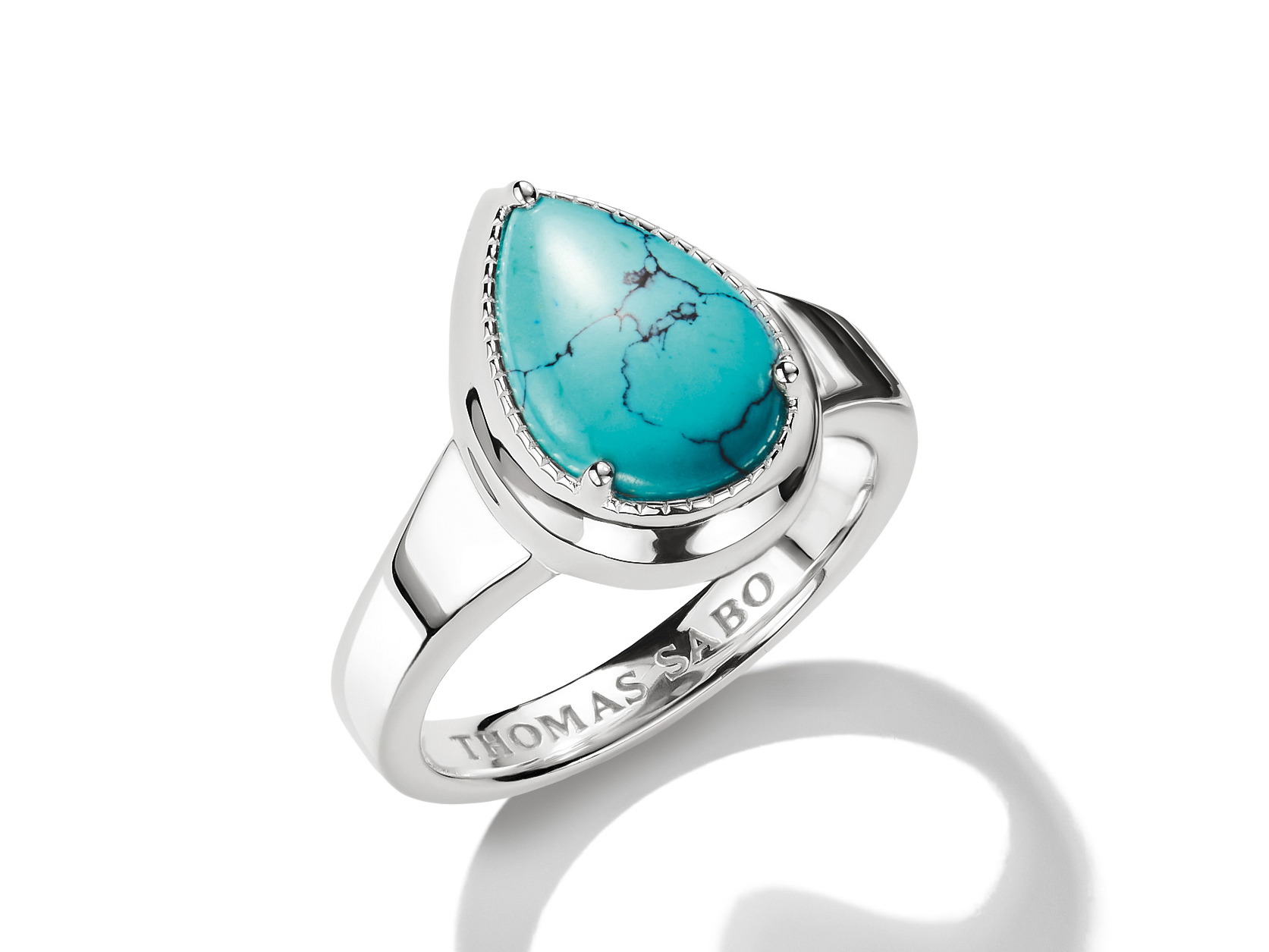 Thomas Sabo TR2522-404-17-56 ELYNDRA Ring - Sterling Silber & imit. Türkis - Türkis - Gr. 56