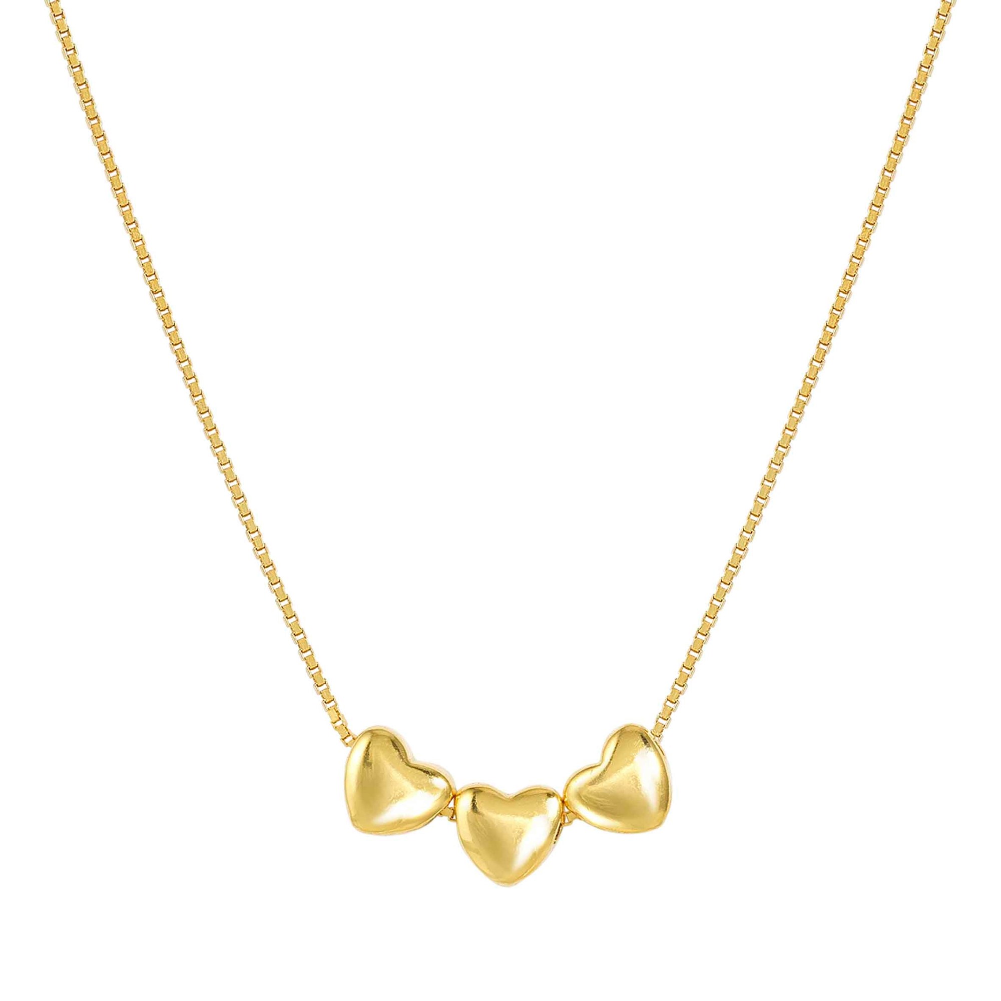 Nomination Sterling Silber - Herz - vergoldet Collier - Armonica – drei Herzen – 36-42 cm – Ansicht 2