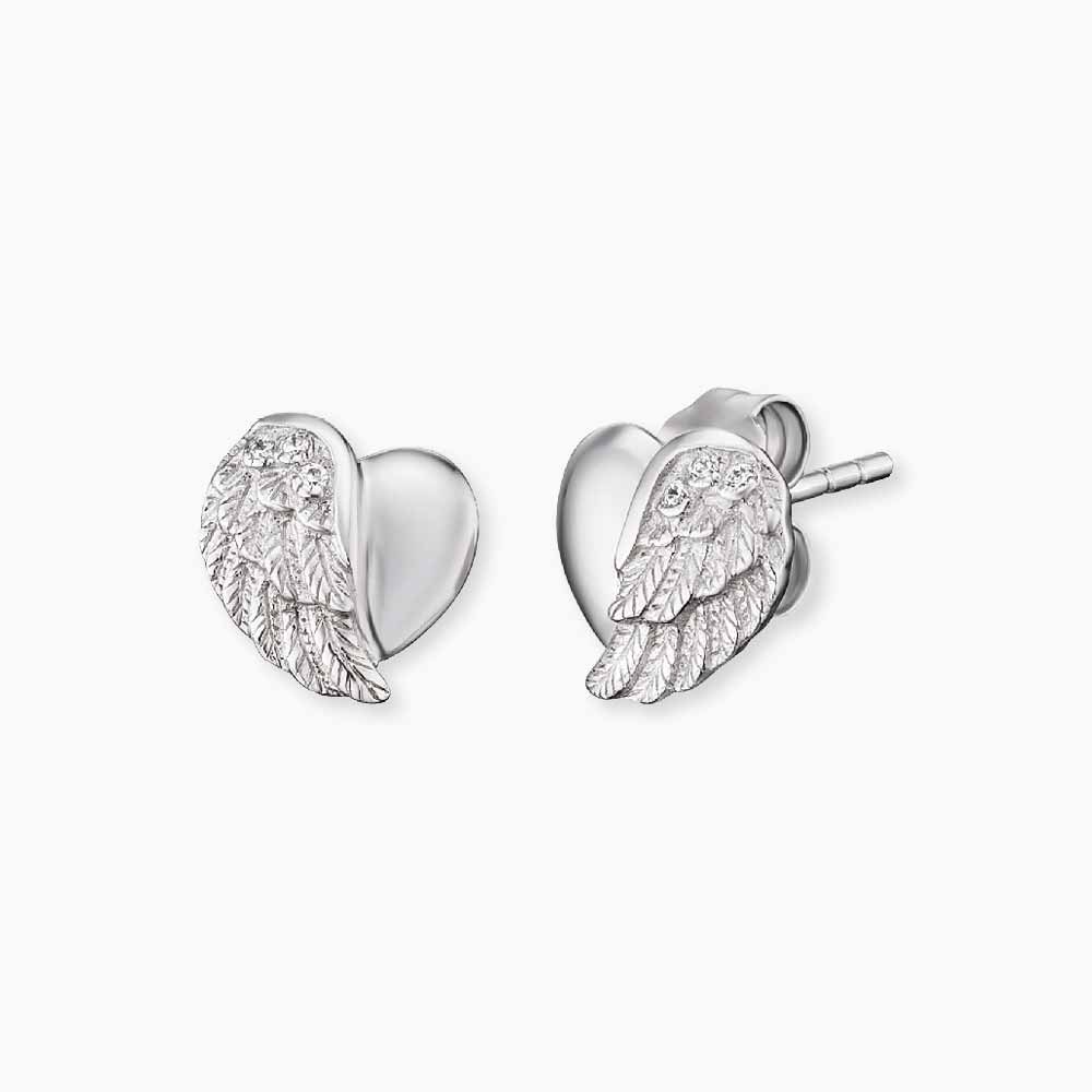 Engelsrufer LILHEARTWING Ohrstecker Herzflügel mit Zirkonia - Silber rhodiniert – Ansicht 2