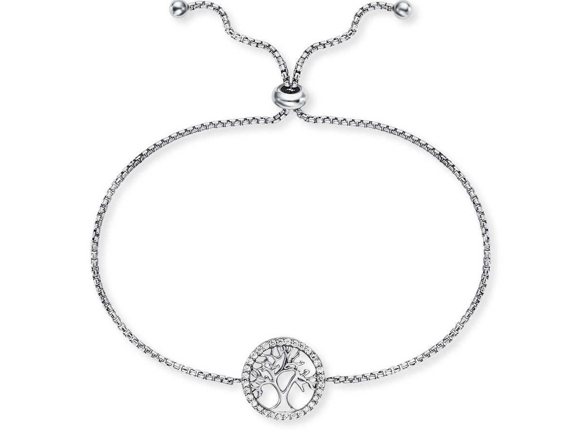 Engelsrufer ERB-LILTREE-ZI LEBENSBAUM Armband mit Zirkonia - Silber rhod. 24 cm Silbernes Armband mit rhodiniertem Lebensbaum-Anhänger, verziert mit Zirkonia, in einem eleganten Design. Adjustable in der Länge bis 24 cm, ideal für jeden Anlass.