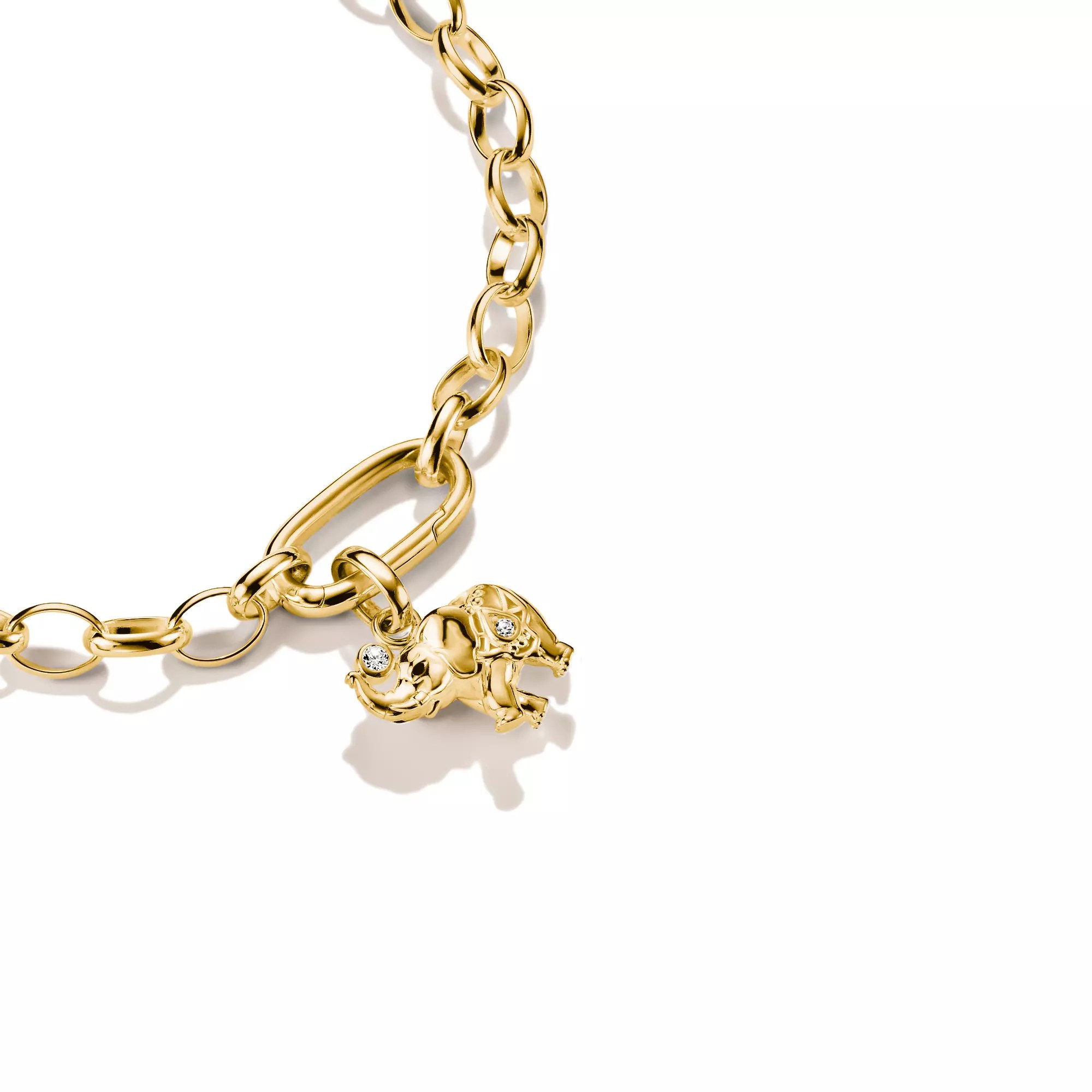 Thomas Sabo Connect - Charm Elefant - 18k Gelbgold Vergoldung - Zirkonia - Charm mit Öse – Ansicht 2