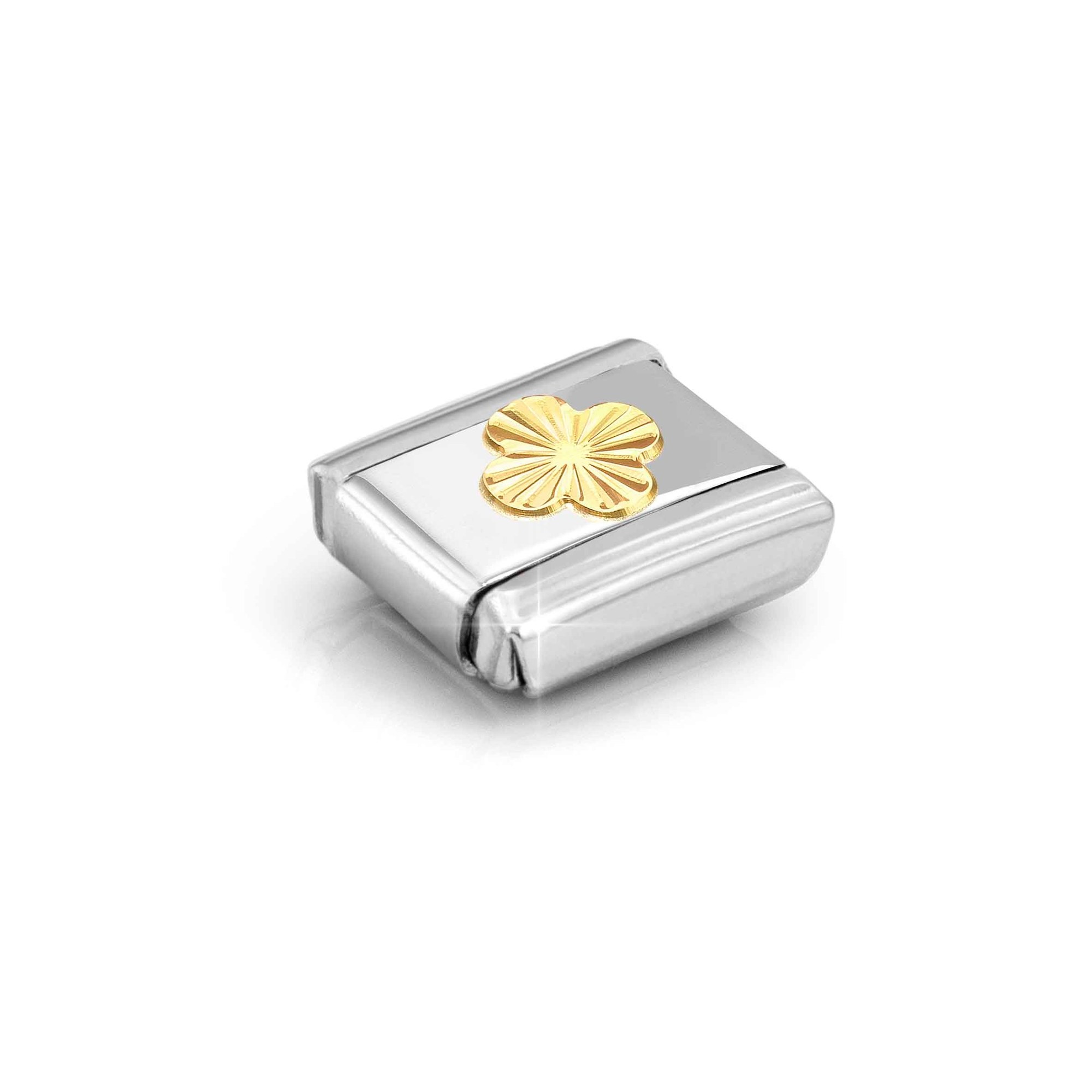 Nomination Composable Classic Charm Glücksklee - Edelstahl, Gold 750 Gelbgold, diamantiert – Ansicht 3