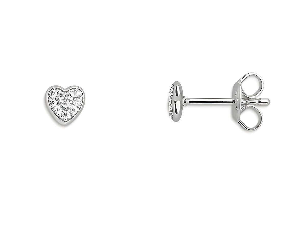 XENOX Sterling Silber Ohrringe XS3737N LOVE STORY-OS Herz mit funkelnden Zirkonia, eleganter Ohrschmuck für romantische Anlässe, perfekt als Geschenk oder fürs eigene Styling.