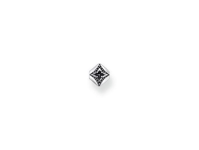 Einzel Ohrring von Thomas Sabo, Modell H2283-643-11, in Silber mit schwarzem Zirkonia, design-inspiriert vom Rebel Wolf, elegant und markant. Ideal für moderne Schmuckliebhaber.