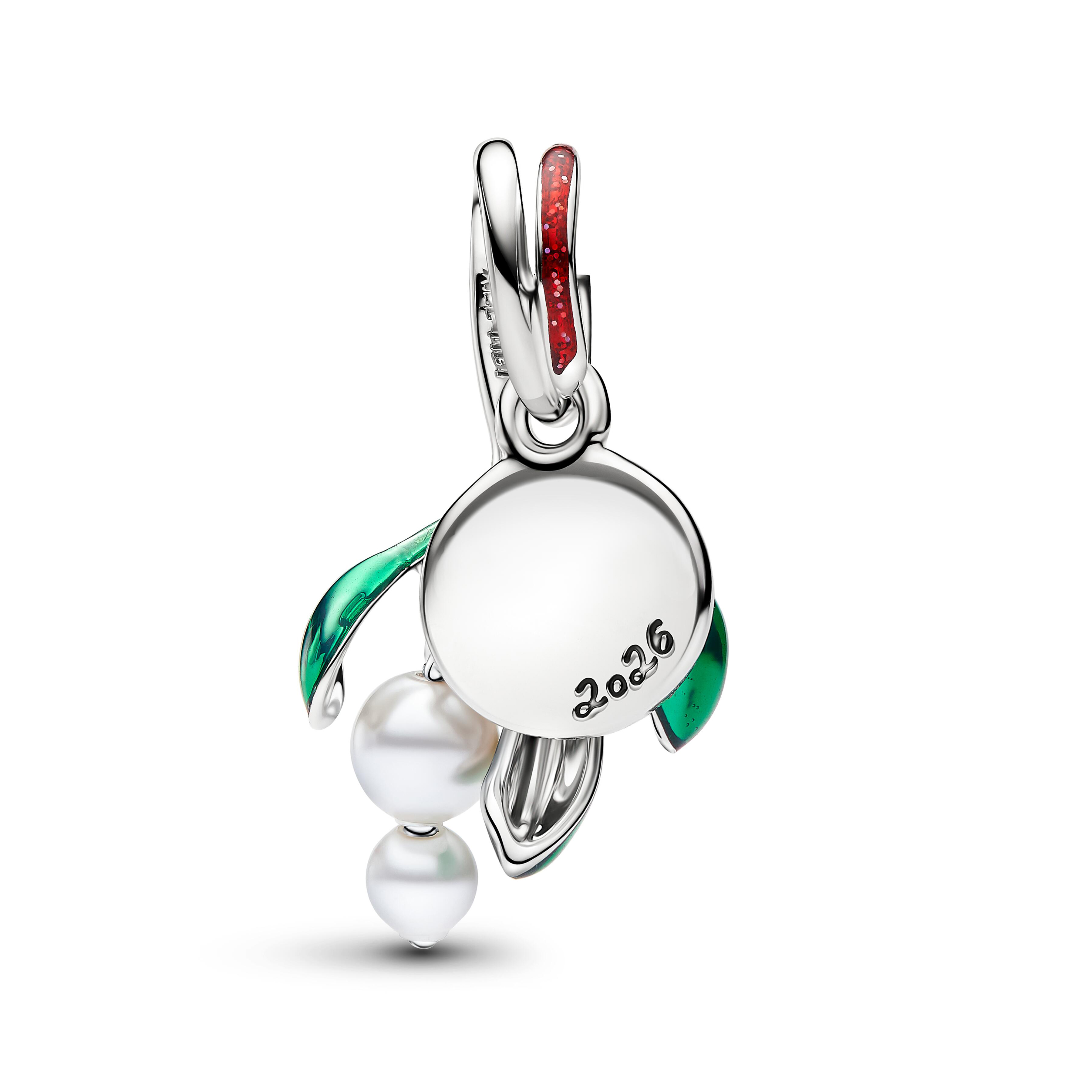 Pandora Moments - Hänge-Charm Mistelzweig - platiniert – Ansicht 2
