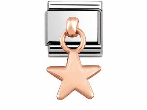 Edelstahl und Roségold Anhänger in Sternform von Nomination 431800 05 CLASSIC CHARMS, hochwertig und schick, ideal für persönliche Schmuckstücke.