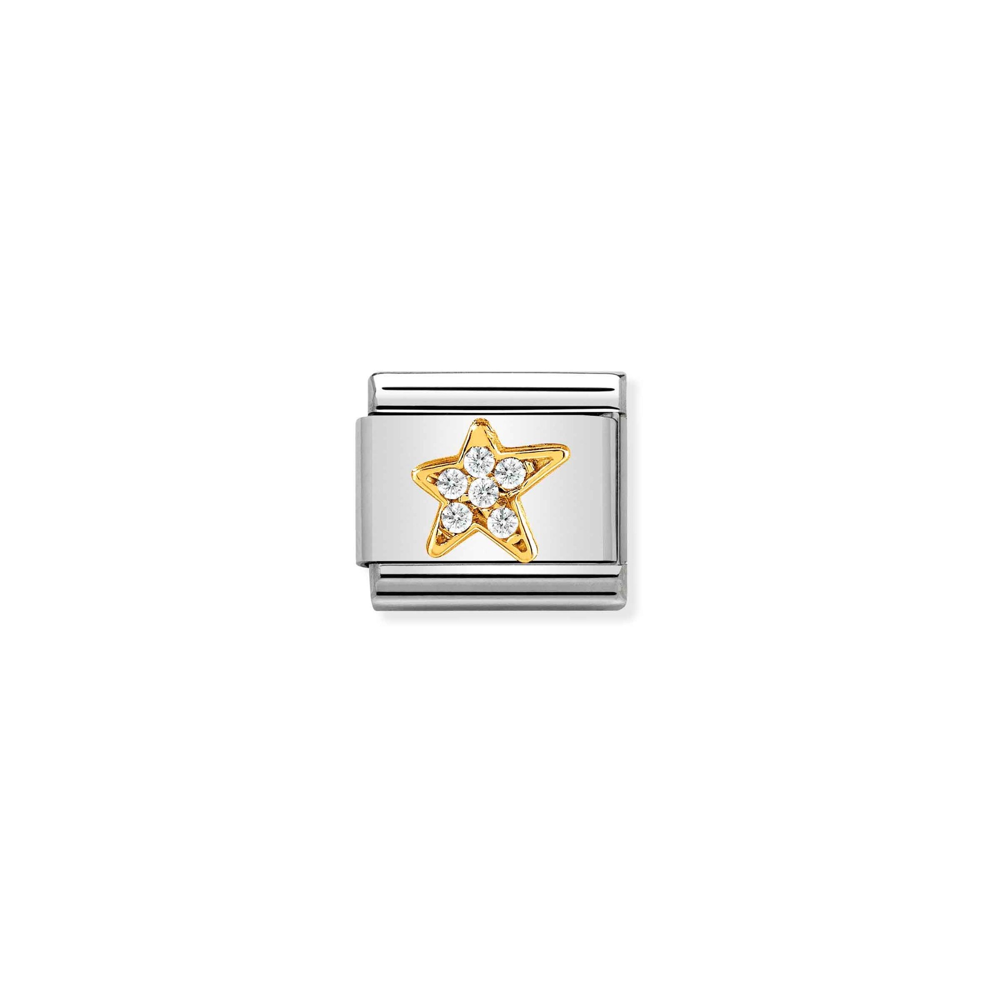 Nomination Composable Classic Charm Stern asymmetrisch - Edelstahl, Gold 750 Gelbgold
