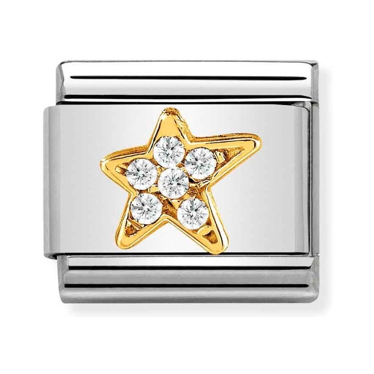 Nomination Composable Classic Charm Stern asymmetrisch - Edelstahl, Gold 750 Gelbgold