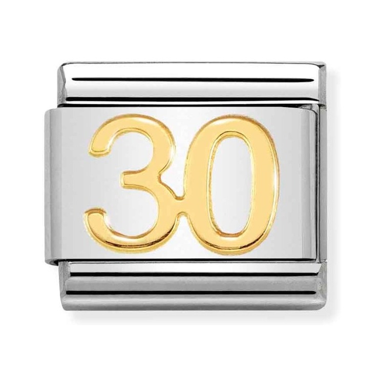 Nomination Composable Classic Charm Zahl 30 - Edelstahl, Gold 750 Gelbgold