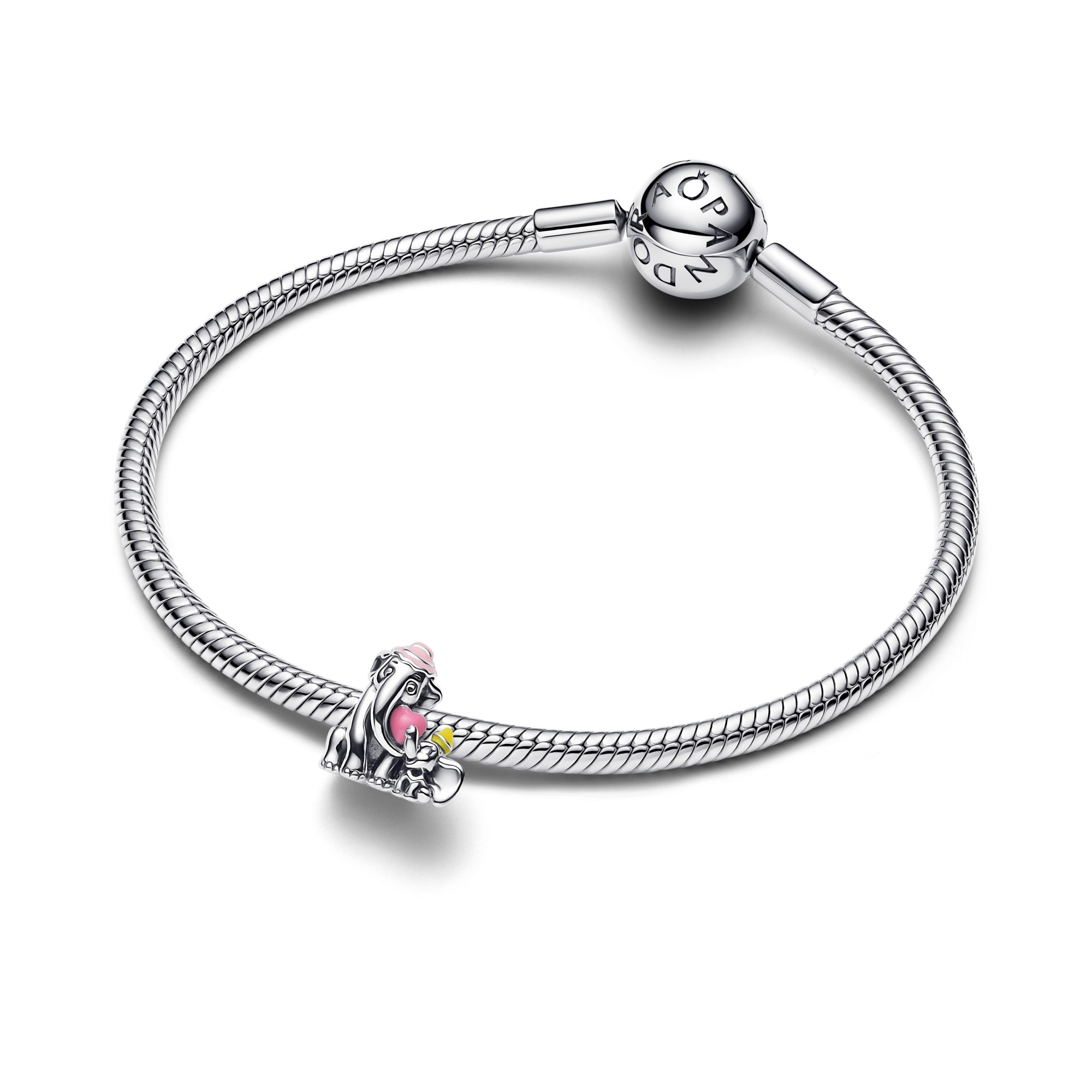 Pandora Charm - Disney Dumbo & Mama - Sterling Silber Emaille Pink – Ansicht 3