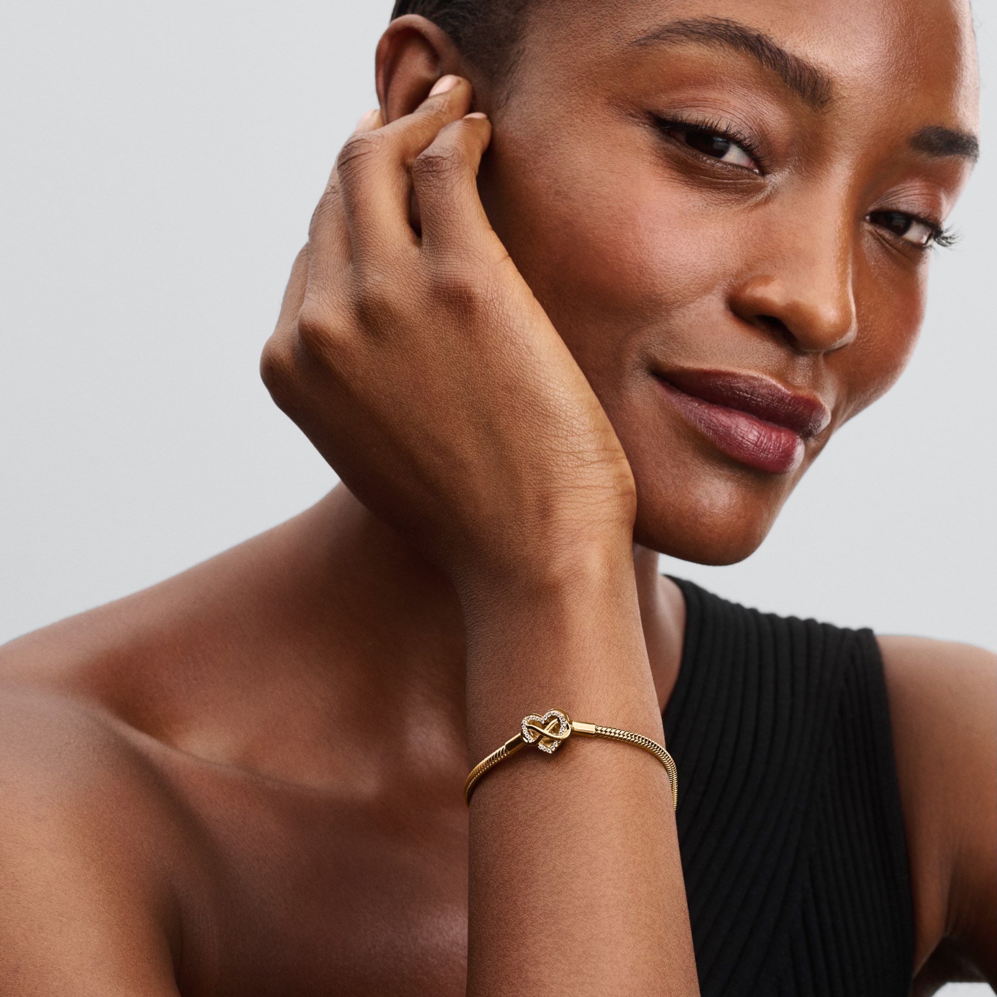 Pandora Unendlichkeit - Infinity Herz Verschluss - Armband - Gelbgold Vergoldung - Zirkonia – Ansicht 4
