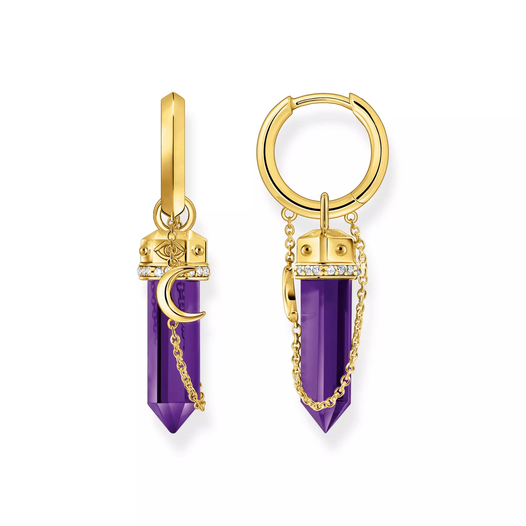 Thomas Sabo Creolen - Silber verg. & Zirkonia - Violett - Pendel