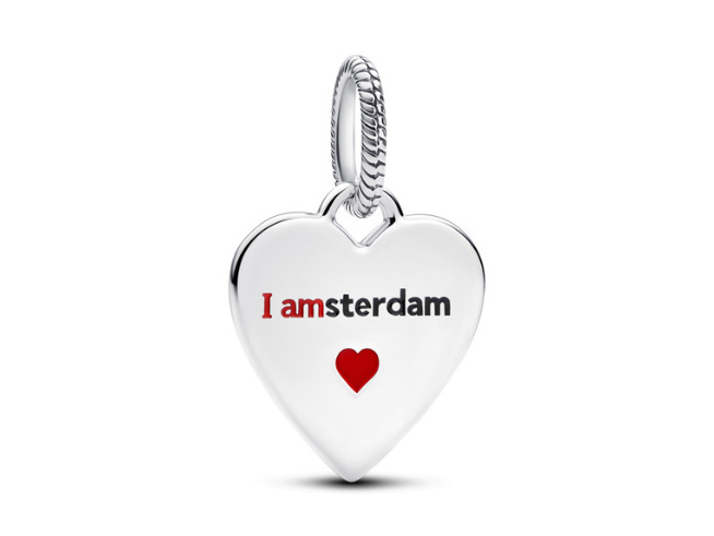 Pandora 398914C00_E001 Anhänger - Herz I love Amsterdam - Sterling Silber - Emaile - 398914