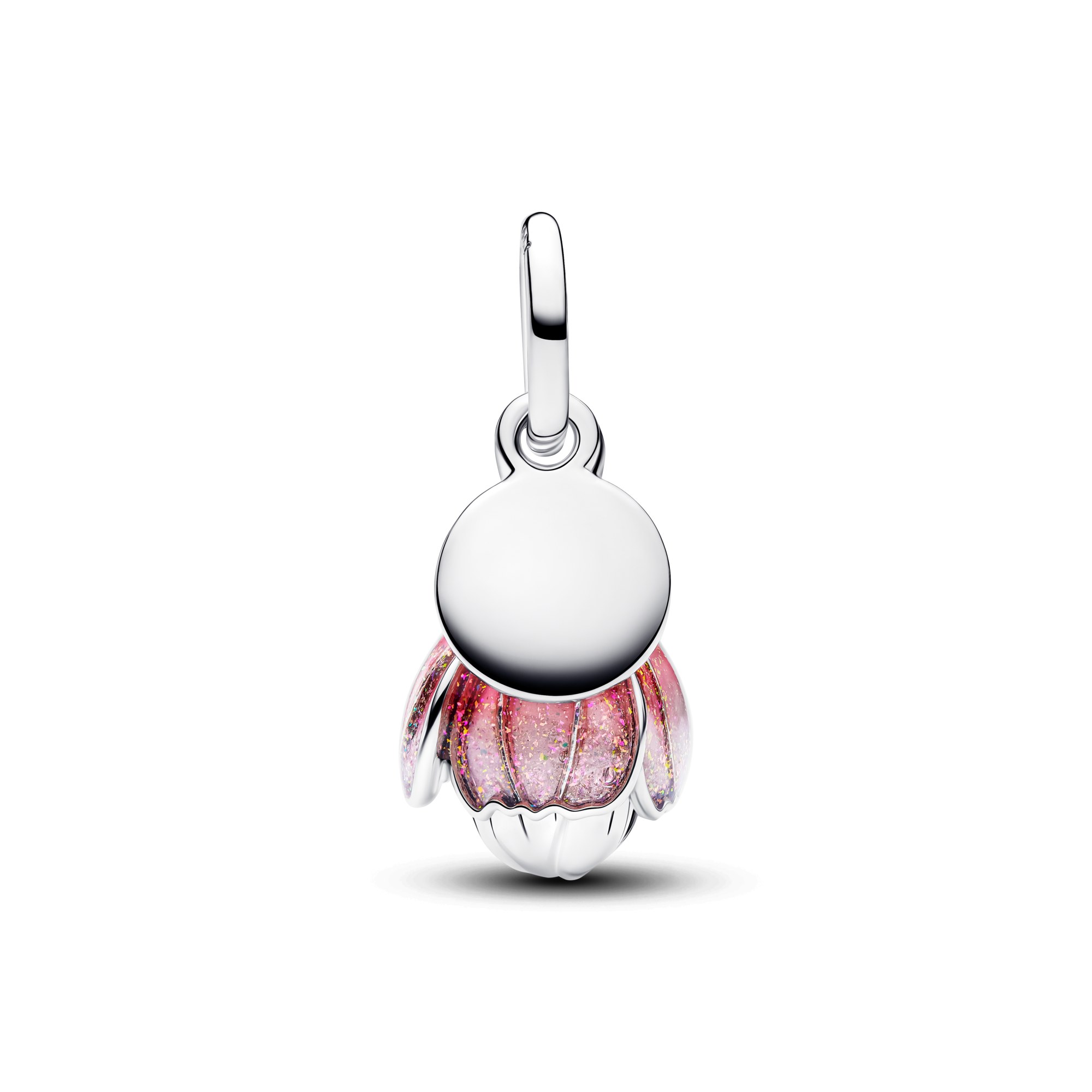 Pandora Bicolor Blühende Blume Charm-Anhänger - Rosa - Glitzer Mix – Ansicht 3