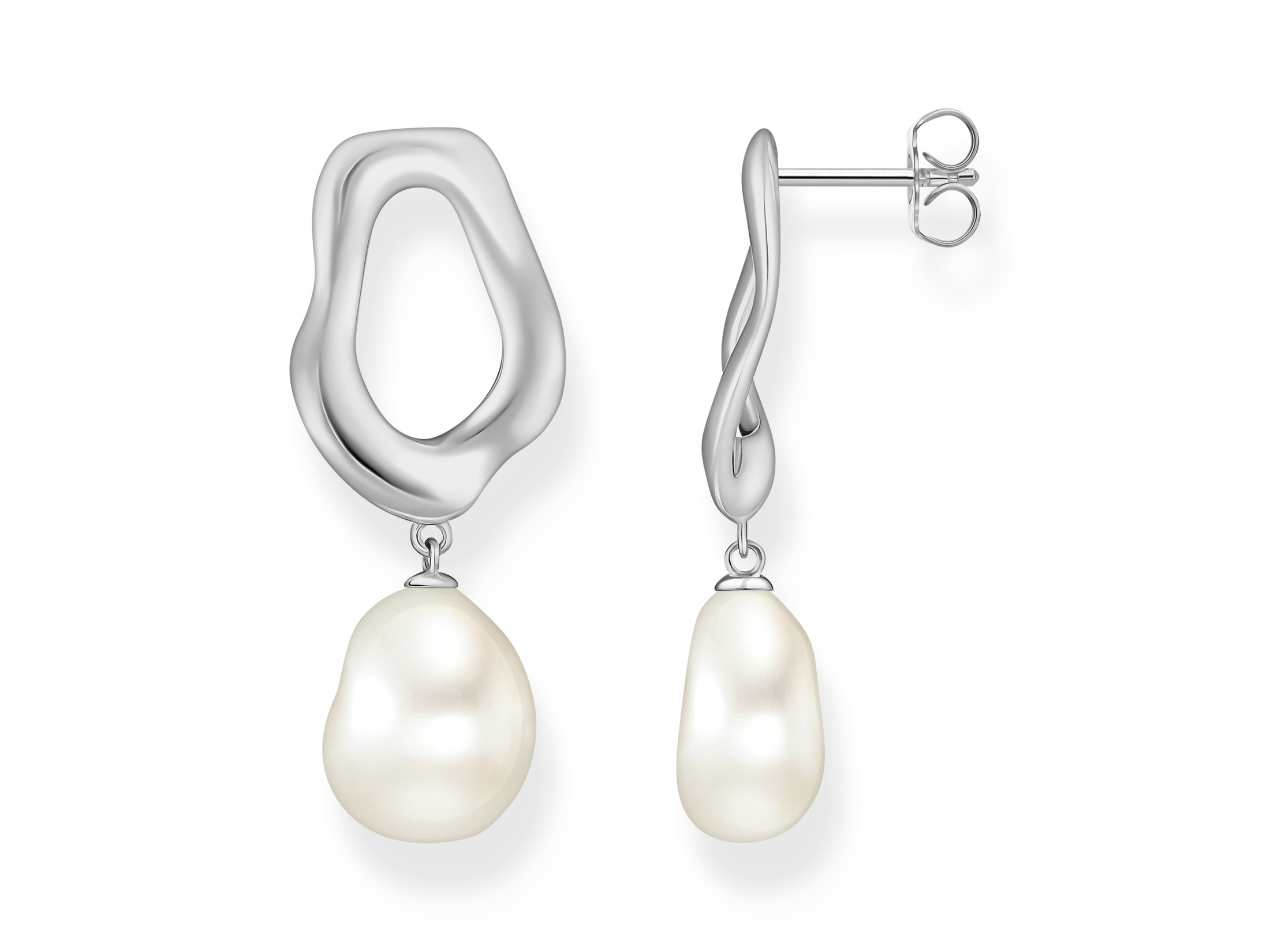 Thomas Sabo Ohrhänger H2322-082-14 aus Silber mit Zuchtperlen in der Ausführung Bold Elegance, elegantes Design und schlichte Schönheit. Ideal für jeden Anlass.