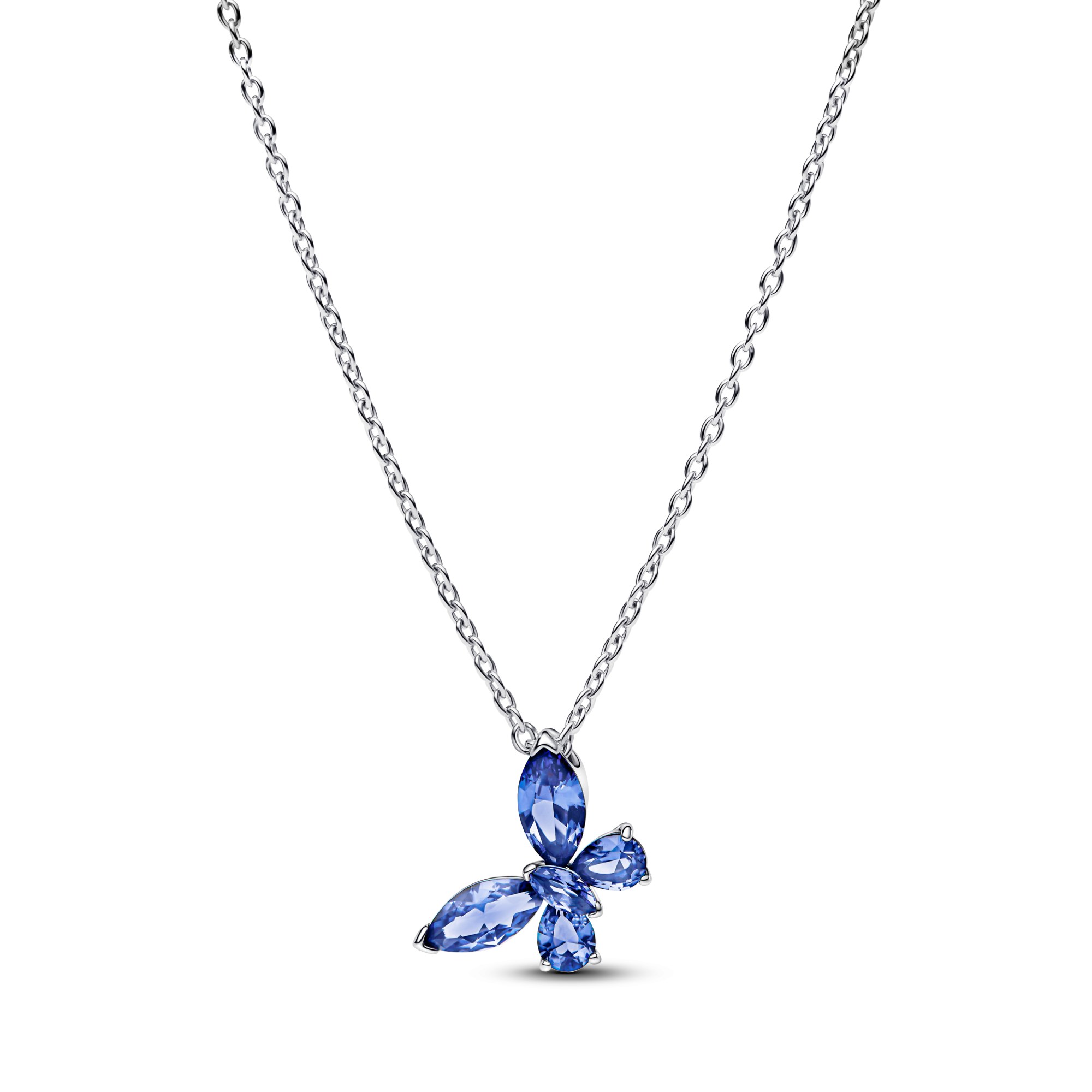 Pandora Schmetterling Anhänger Halskette - Sterling Silber - Steinmix Blau - 45 cm – Ansicht 2