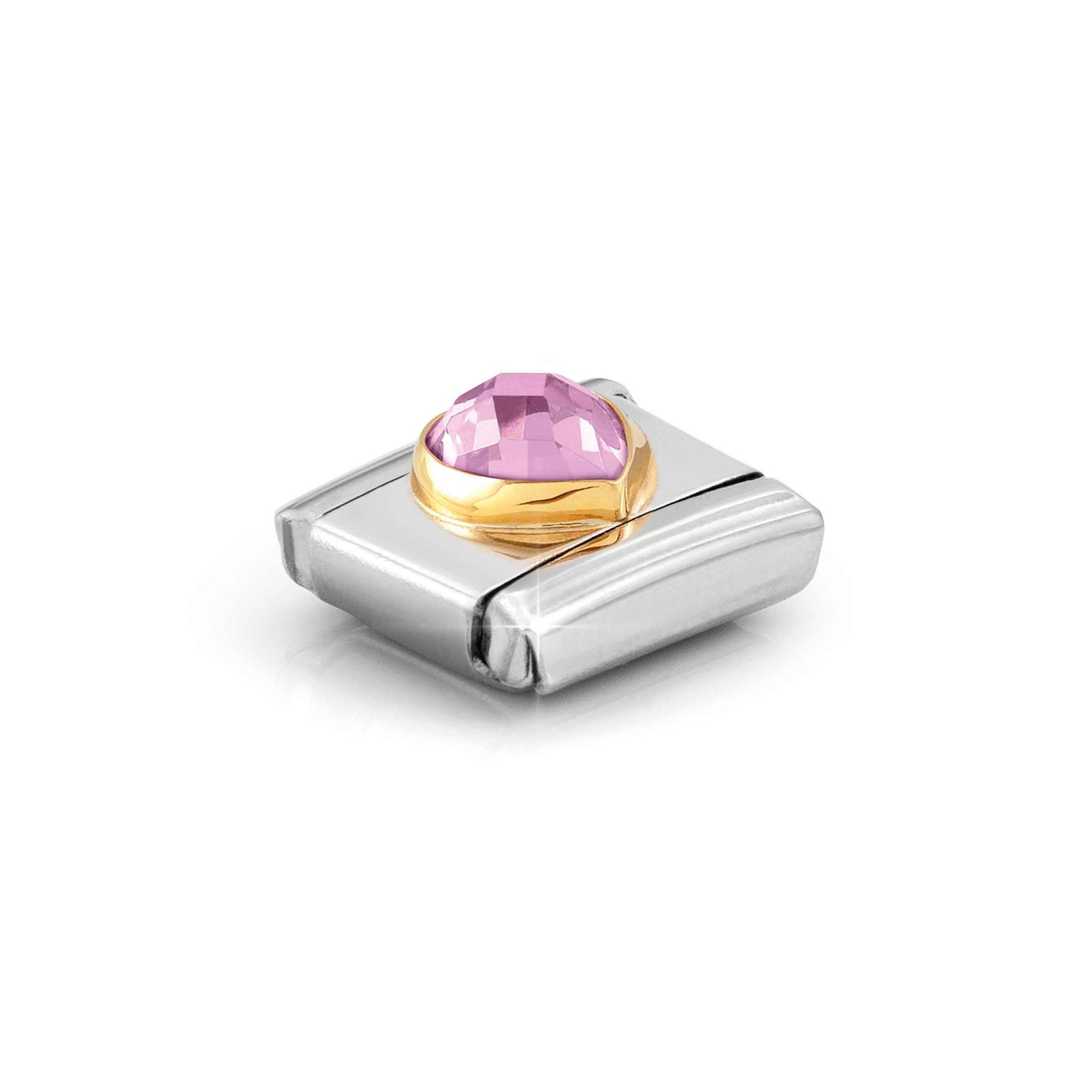 Nomination Composable Classic Charm Herz Zirkonia rosa - Edelstahl, Gold 750 Gelbgold – Ansicht 4