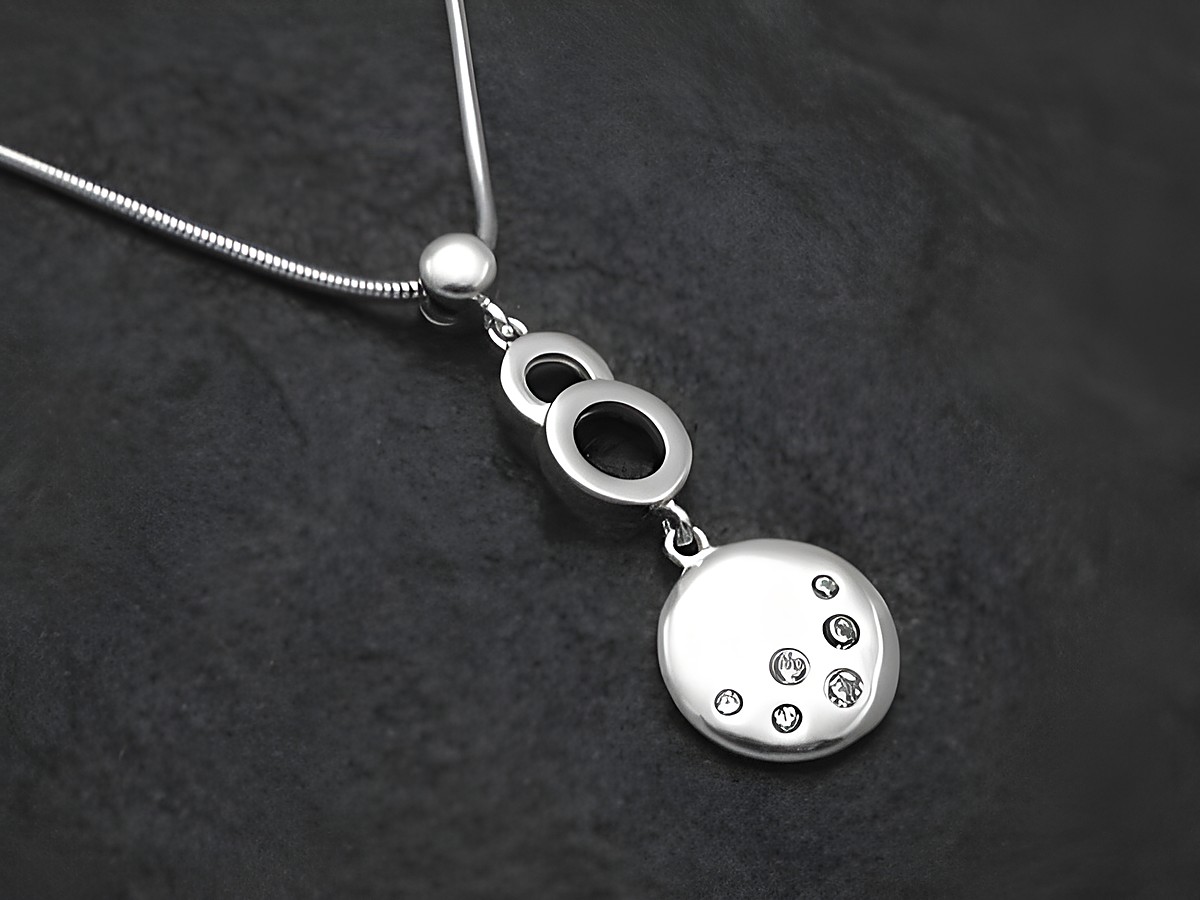 Anhänger inkl. Kette Design aus Sterling Silber mit Zirkonia, elegantes und modernes Schmuckstück, geliefert vom Juwelier Harnisch, ideal für besondere Anlässe.