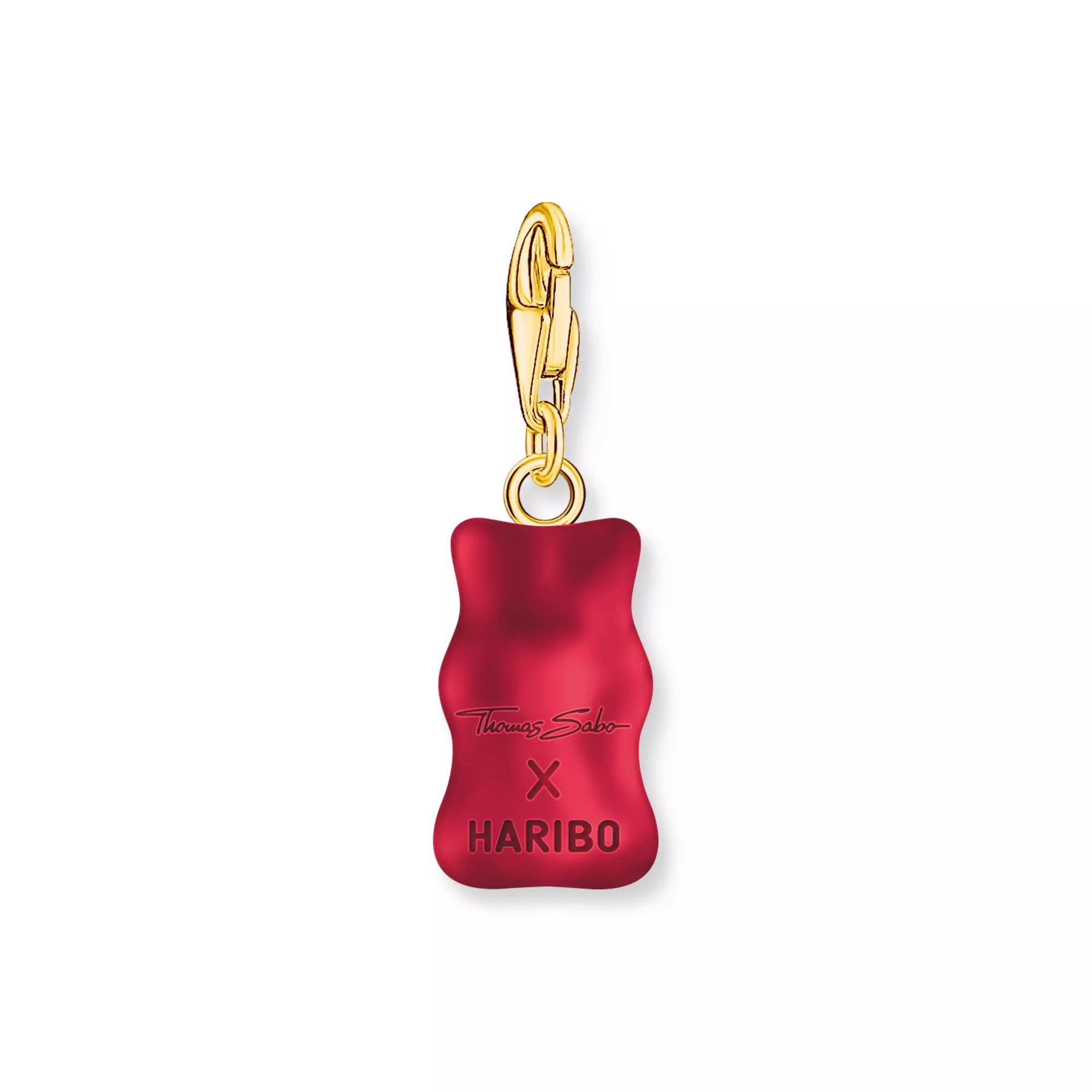 Thomas Sabo Charm-Anhänger HARIBO Gummibärchen - Goldbär - Silber Gelbgold verg. - Rot – Ansicht 3