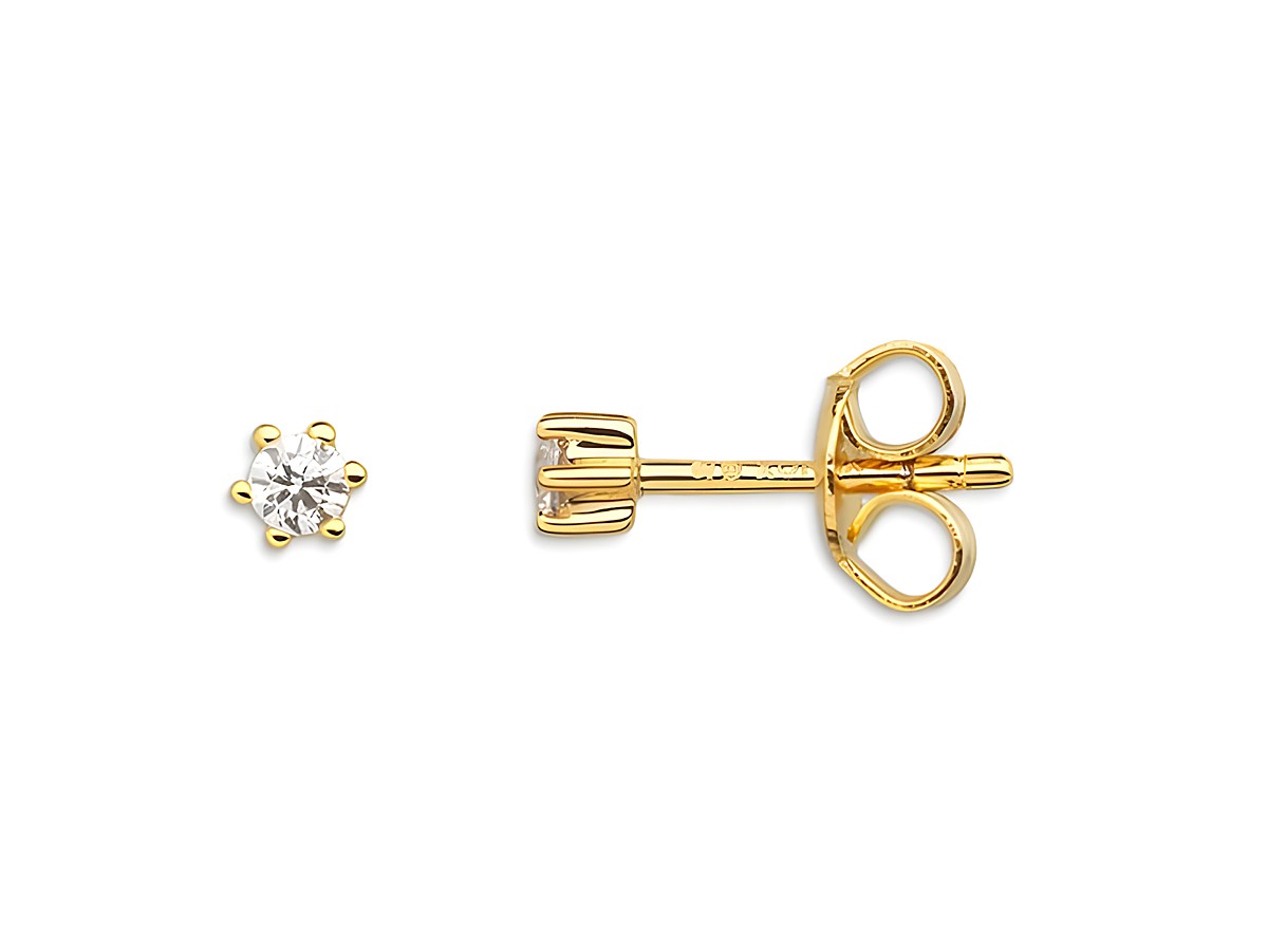 Xenox Sterling Silber Ohrringe XS3515G in Krappe Gold mit gelbgoldveredelt. Elegante Ohrstecker mit funkelndem Stein, ideal für jeden Anlass. Hochwertiger Ohrschmuck von Xenox.