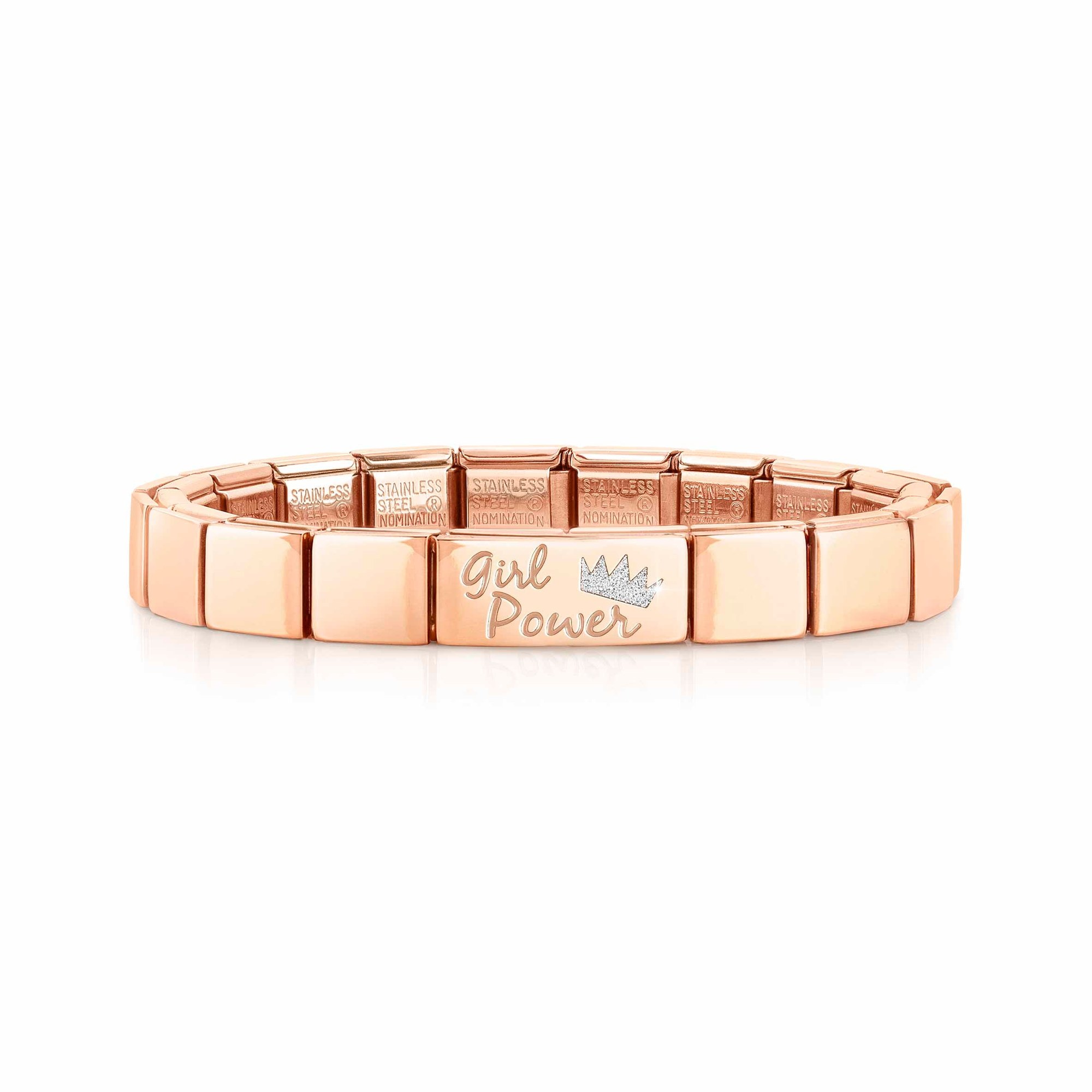 Nomination Classic GLAM Armband Edelstahl Roségold - Double Link Girl Power